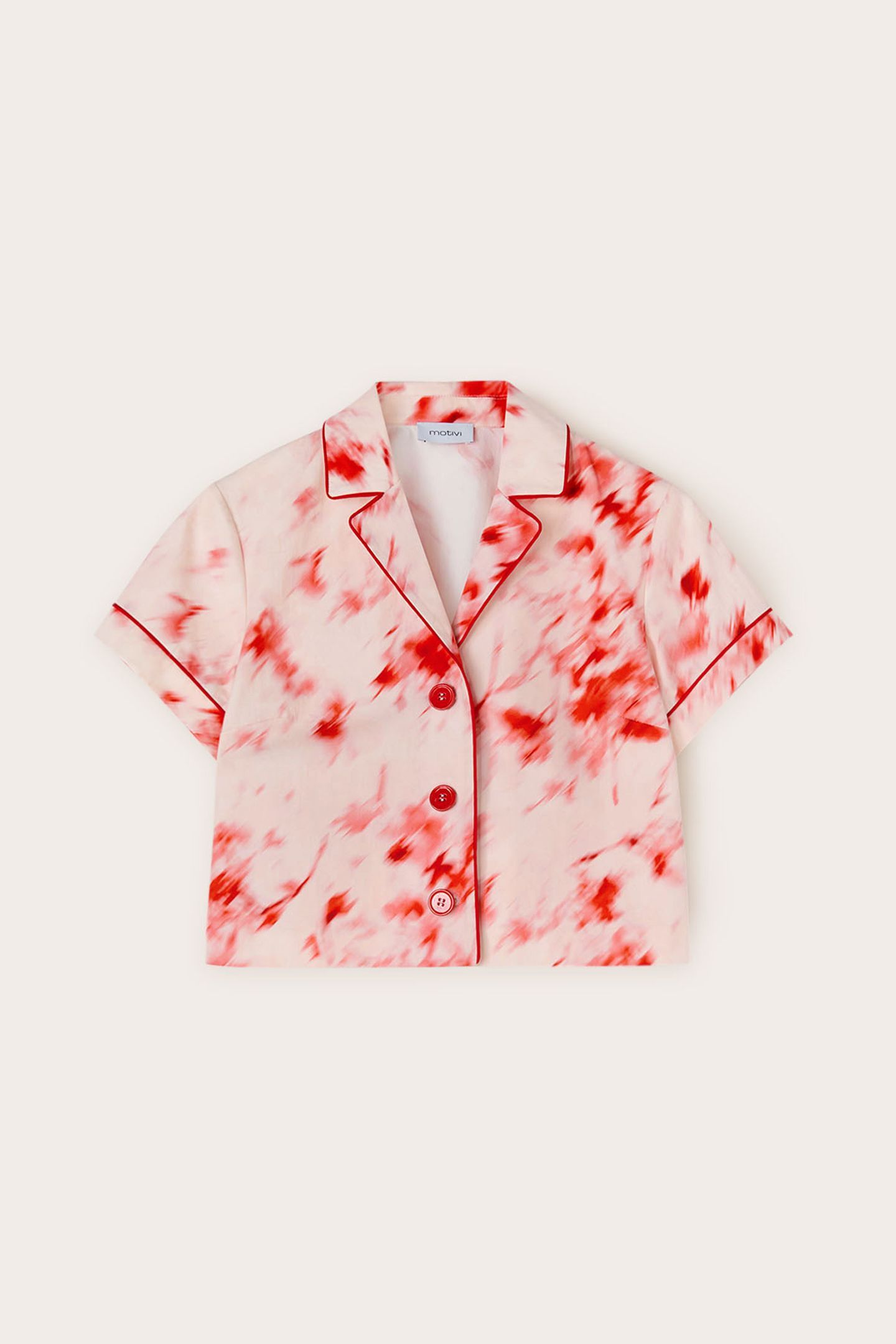 SHORT SHIRT WITH CHINÈ PATTERN RED 4