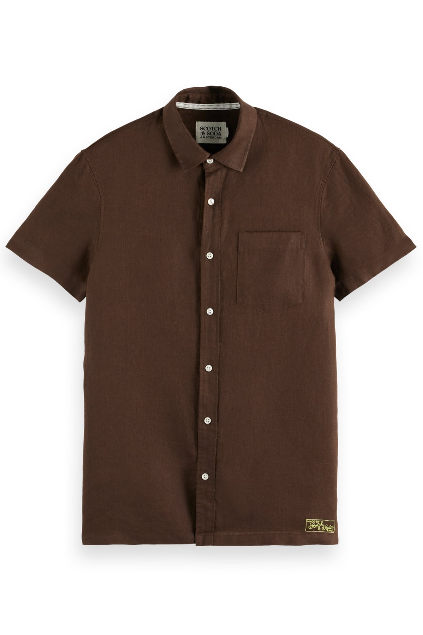 CORE SEASONAL - REGULAR-FIT SHORT-SLEEVED LINEN SHIRT DEMITA 1
