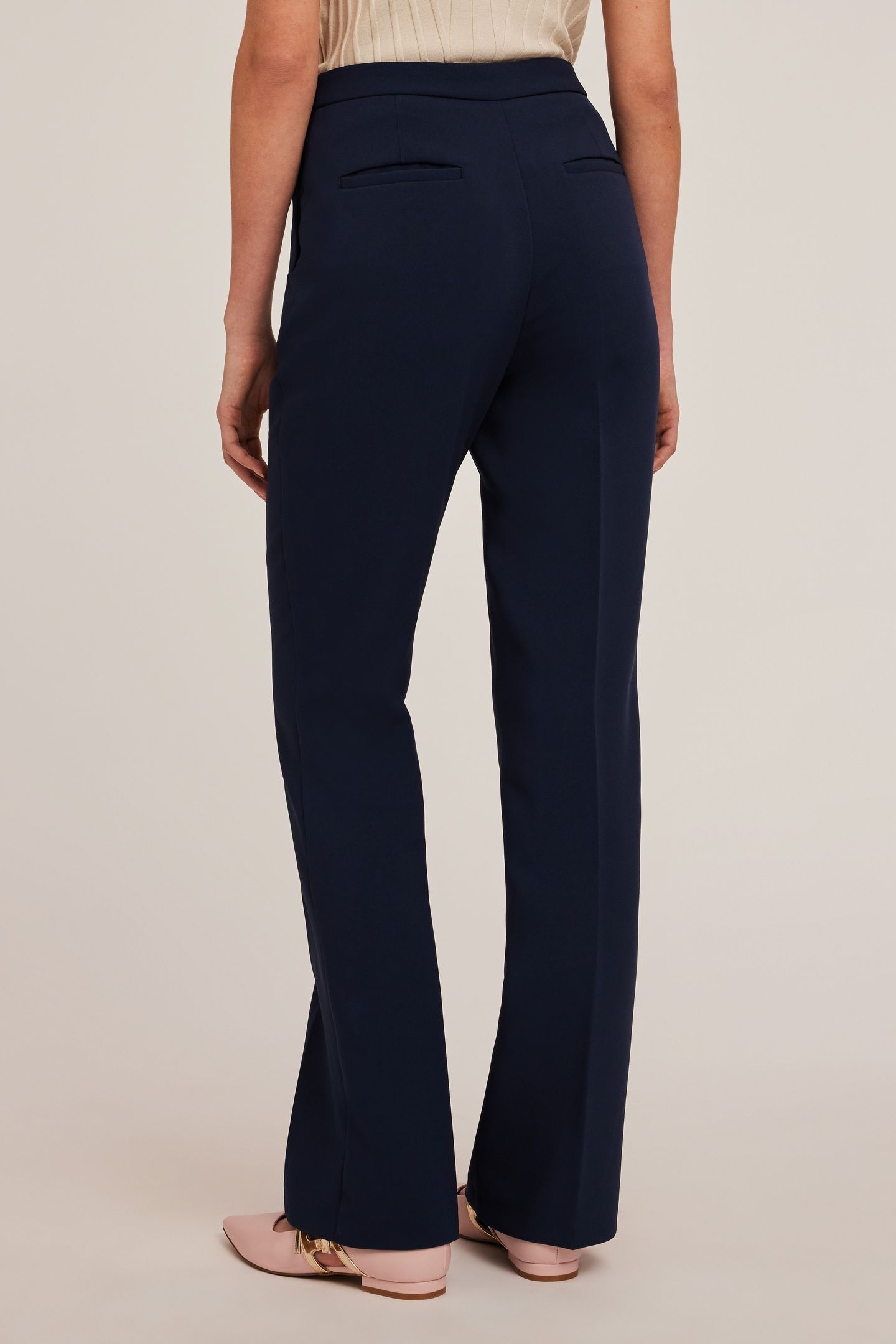 PALAZZO TROUSERS WITH IRONED CREASE BLUE 2