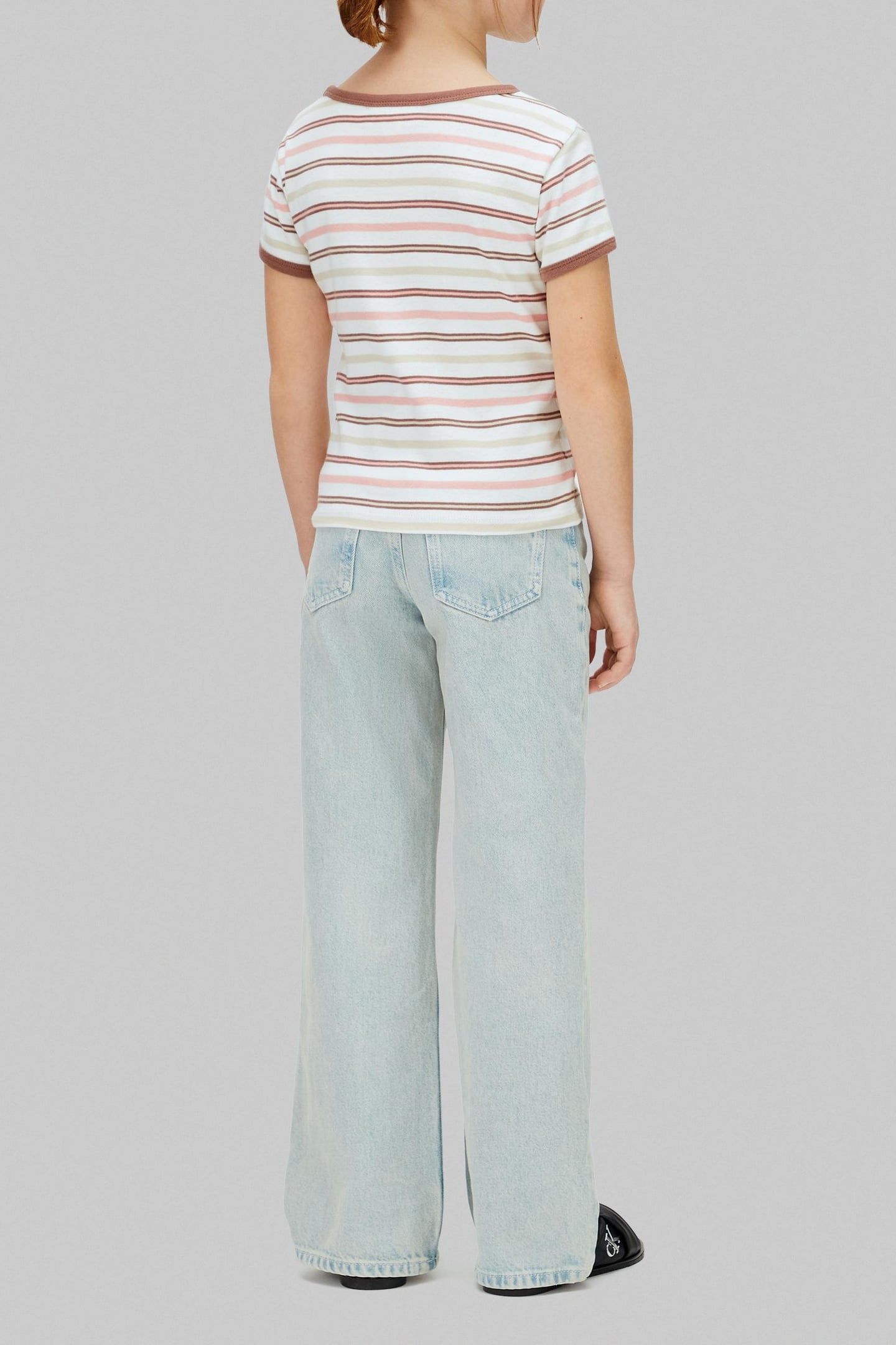 GIRLS YARNDYE STRIPE BABY PINK 4