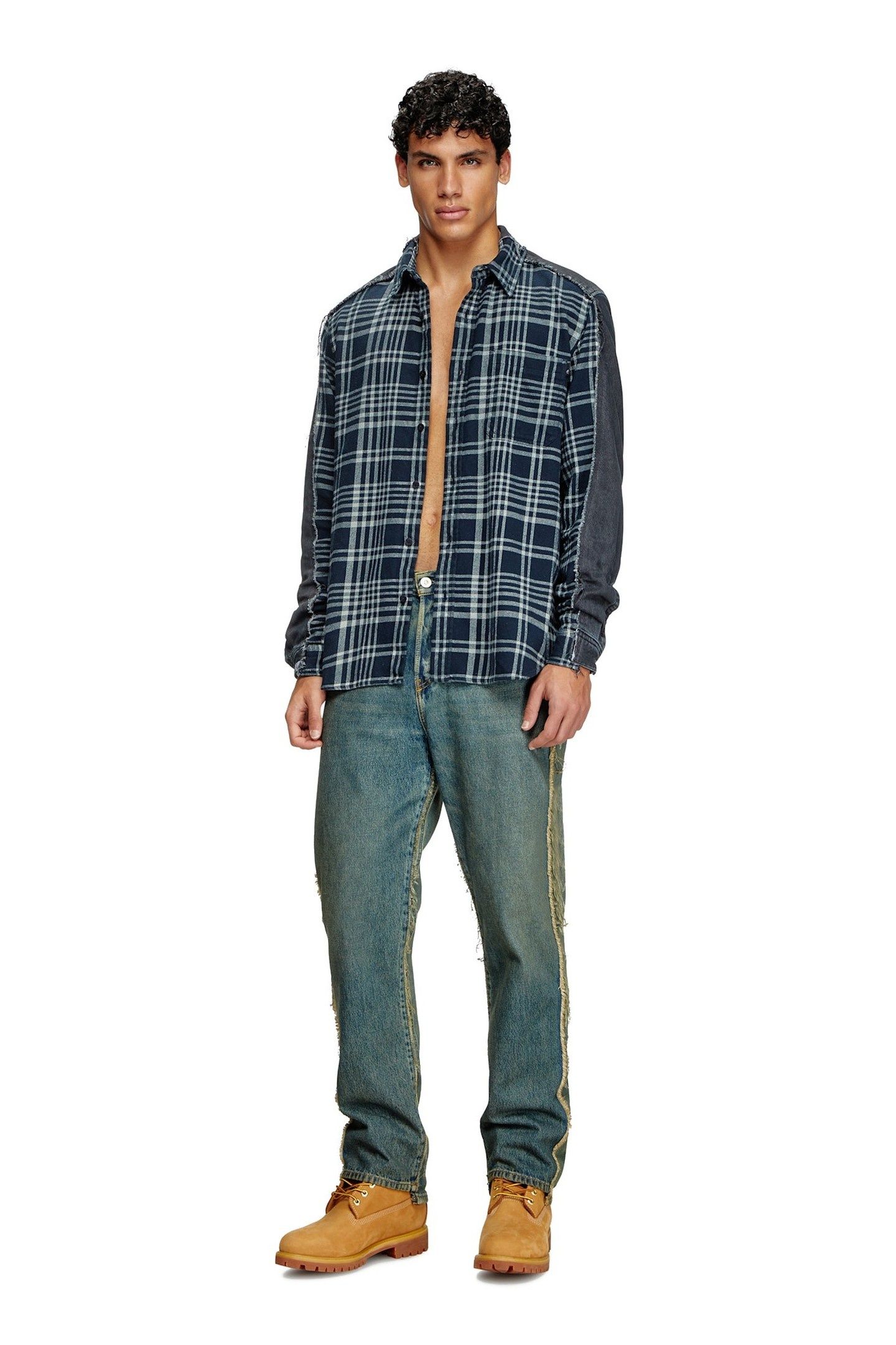 UNISEX DIESELOVES TBL FLANNEL/BACK DENIM SHIRT 2