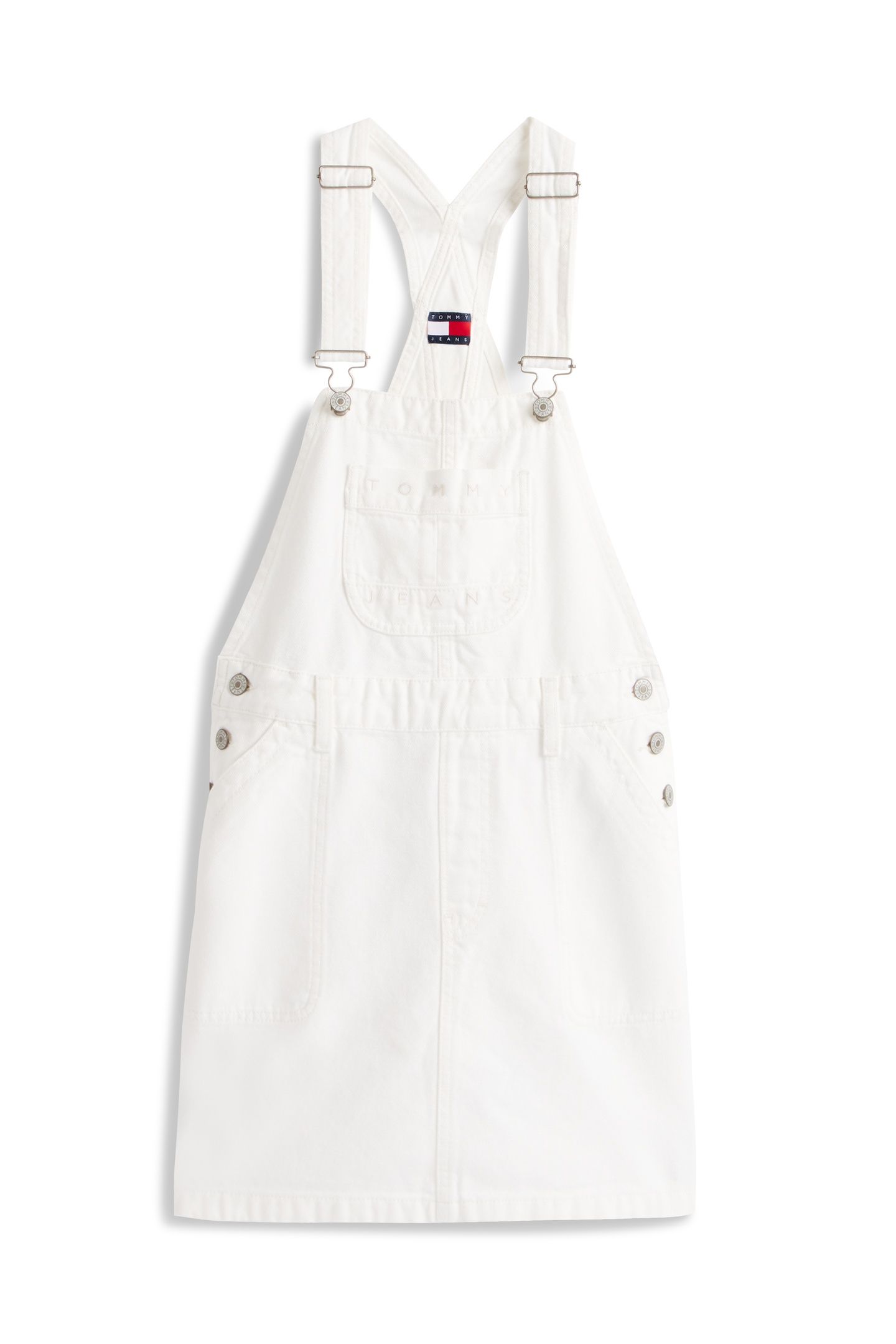 DENIM DUNGAREE DRESS DENIM WHITE 5