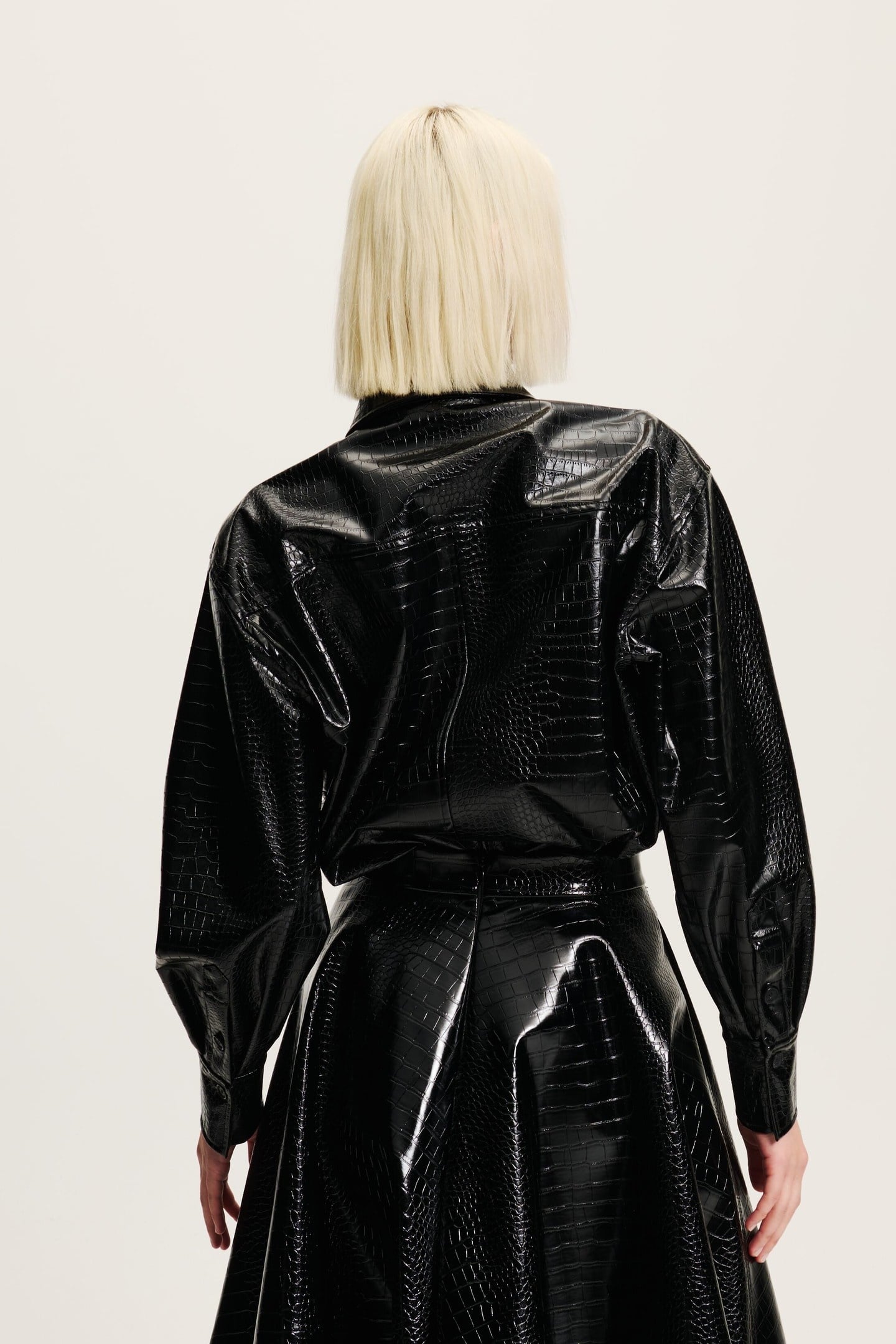 FAUX LEATHER SHIRT BLACK 2