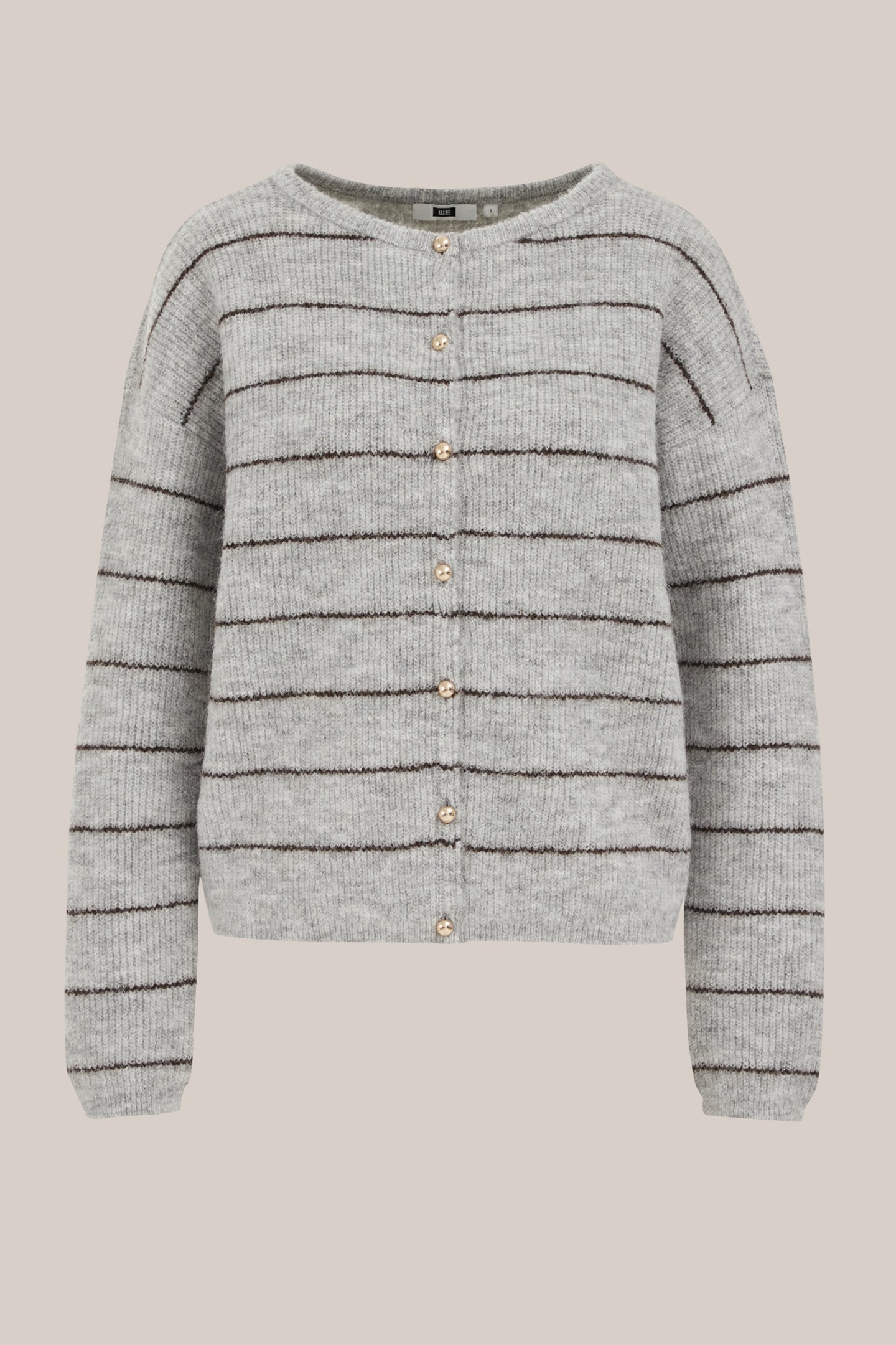 KNITTED CARDIGAN BLENDED LIGHT GREY 5