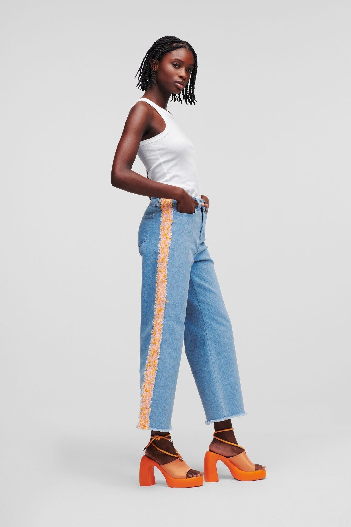 DENIM BOUCLE PANTS BLUE 7
