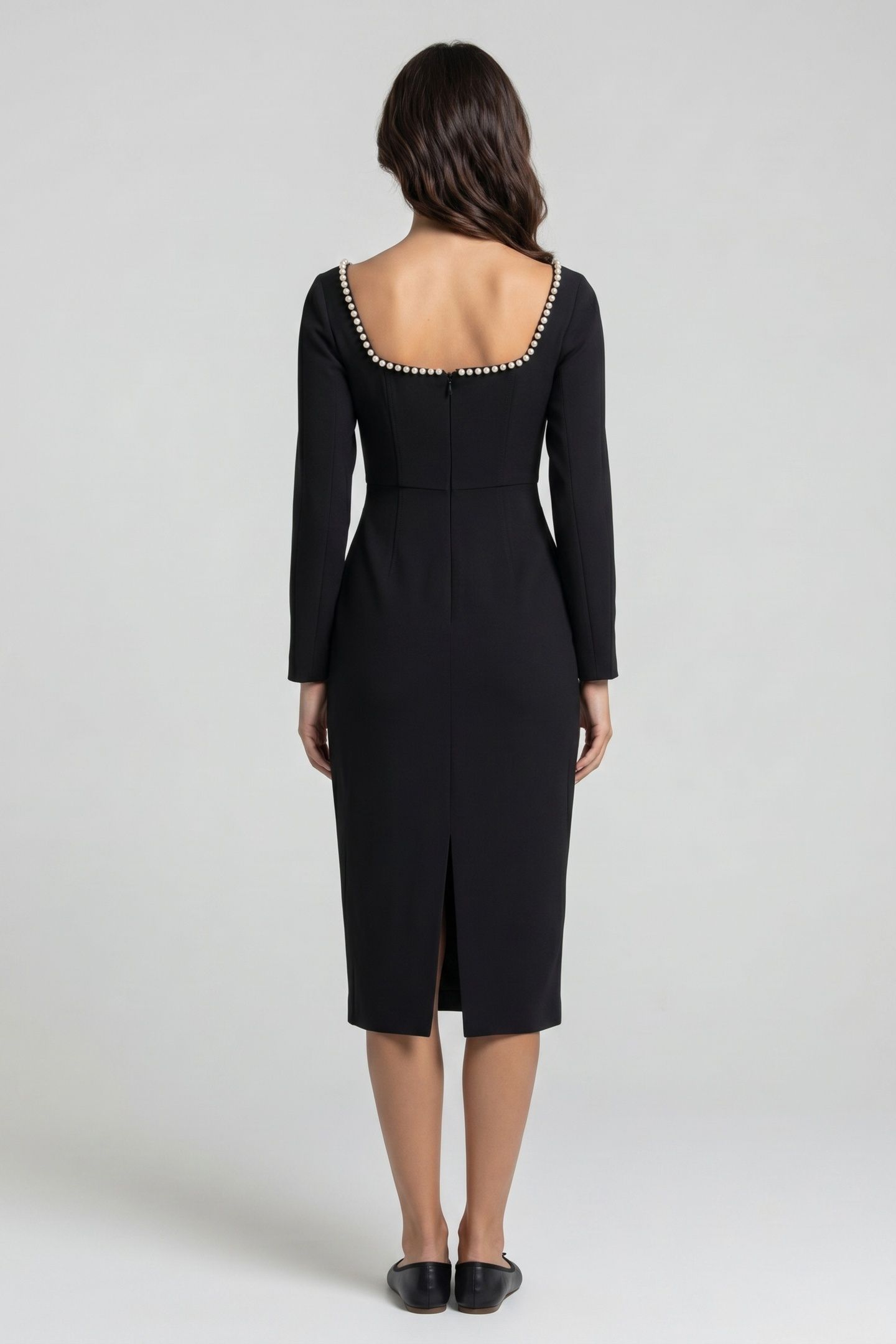 PEARL MIDI DRESS BLACK 3