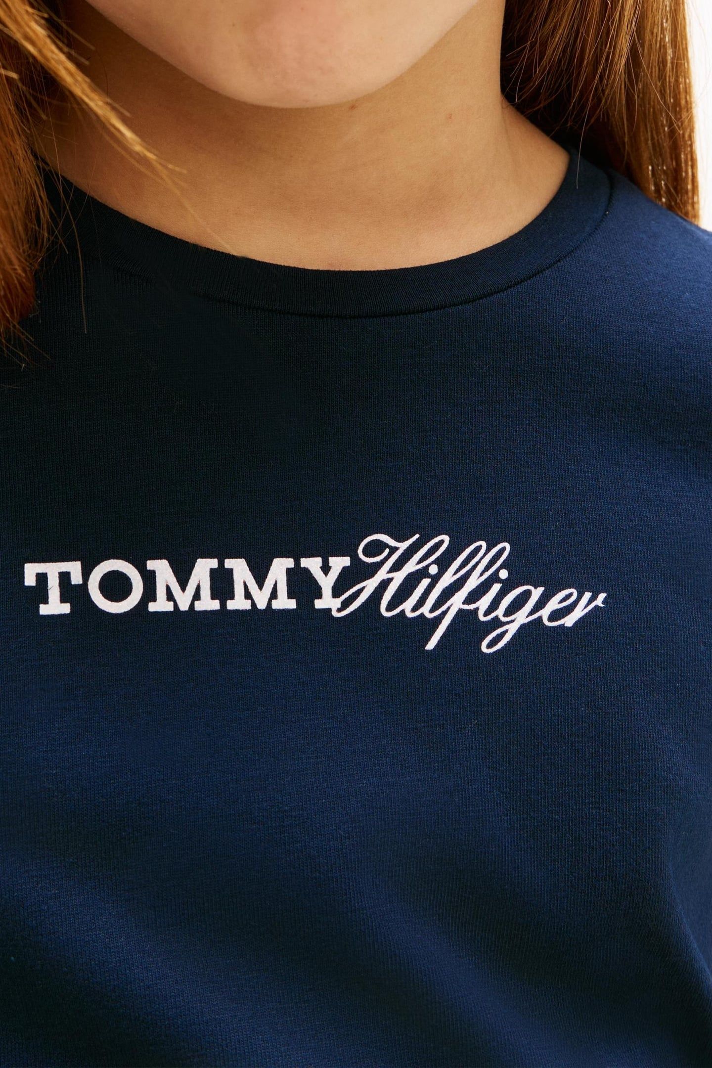 GIRLS TOMMY SCRIPT TEE SS DARK NIGHT NAVY 5
