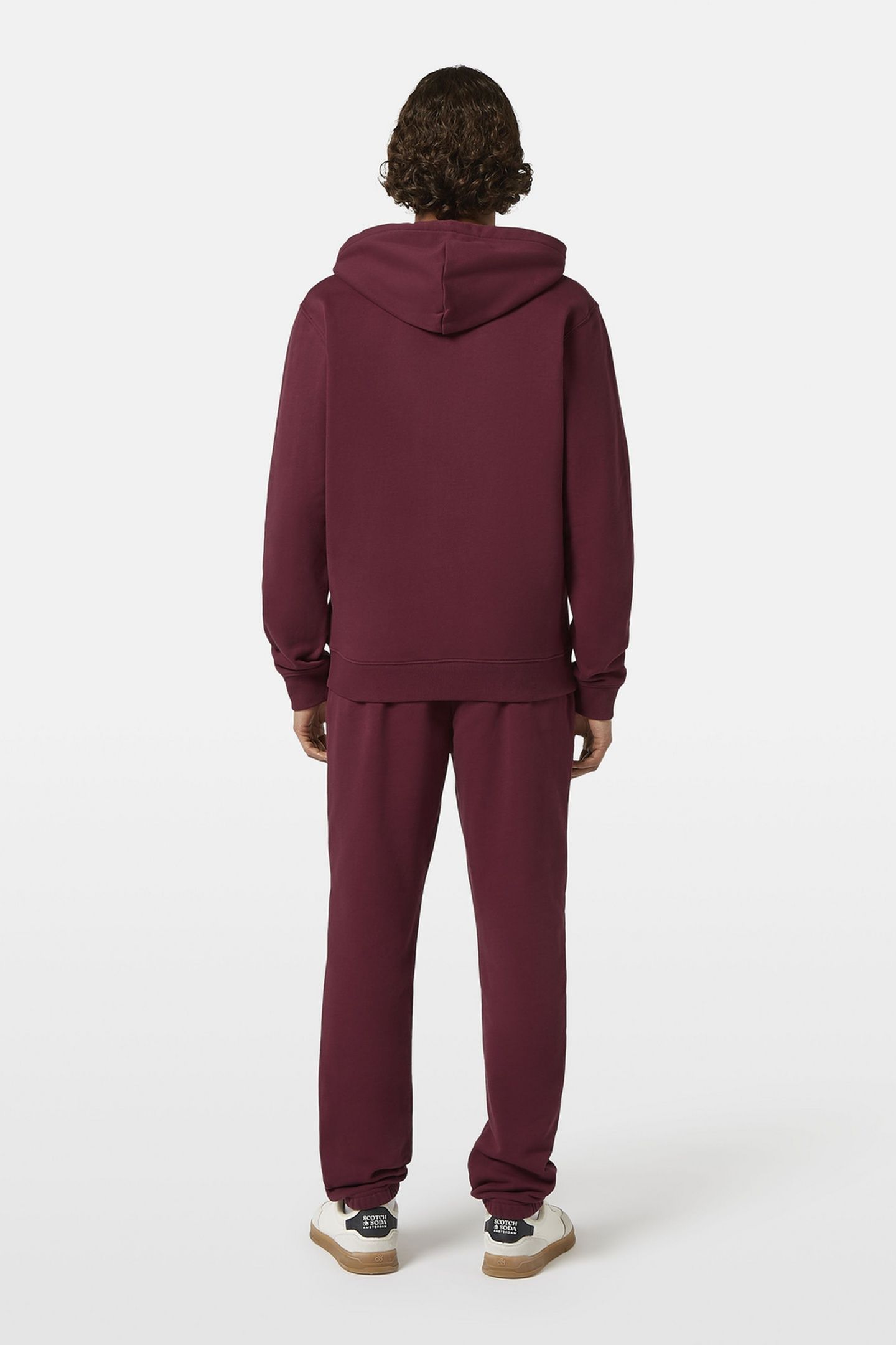 LOGO BADGE FULL ZIP THROUGH HOODIE BORDEAUX 3