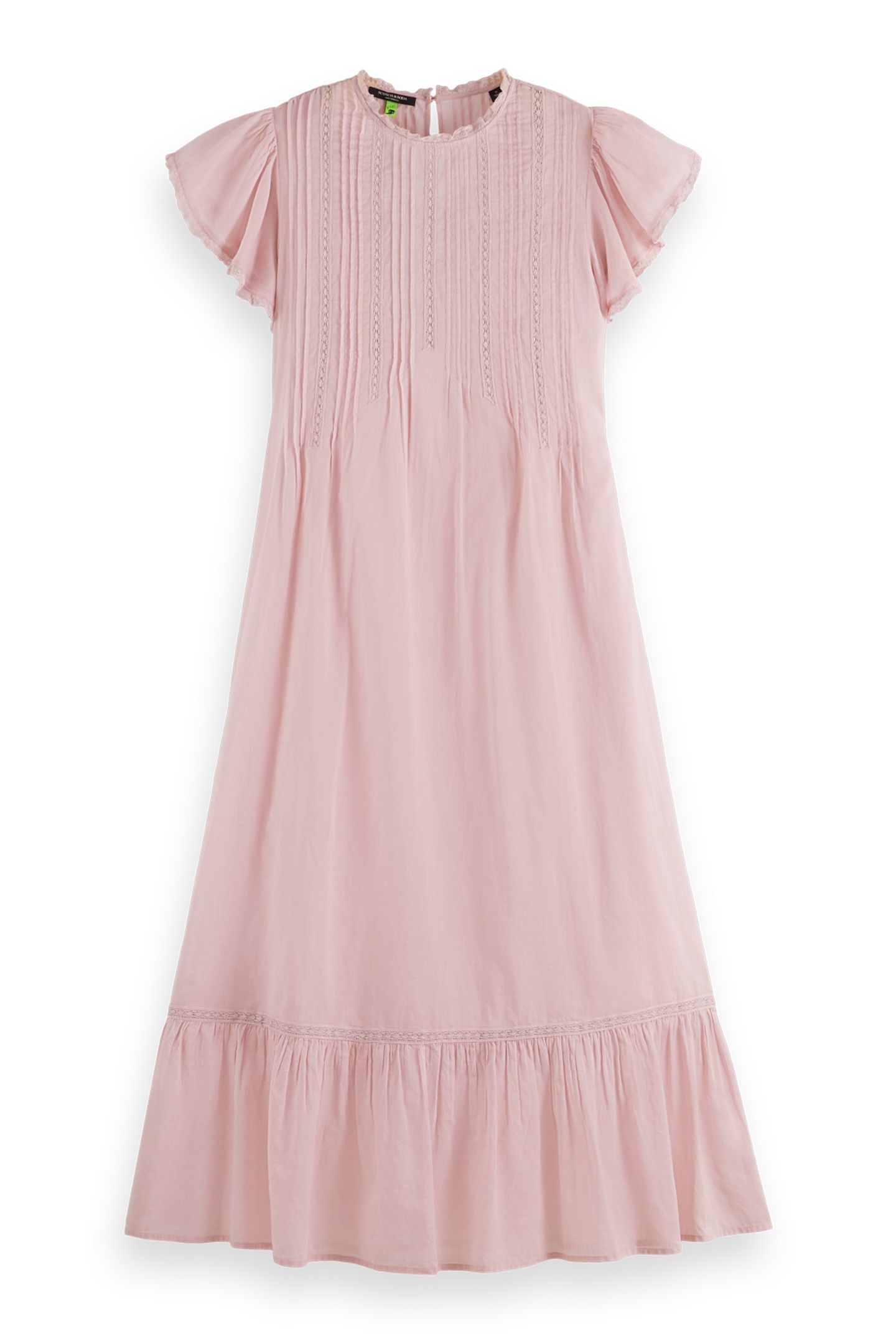 MAXI DRESS WITH PLEATED LACE DETAILS BURNISHED LILAC 3