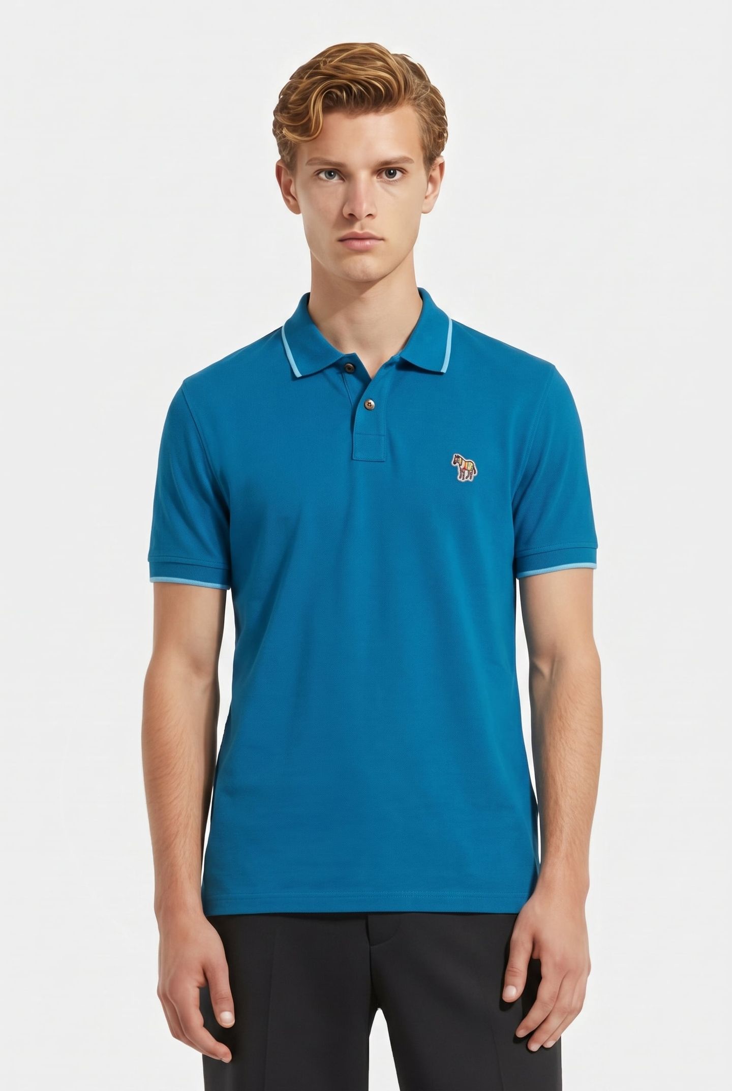 SLIM FIT POLO ZEB BADGE PETROL GREEN 1