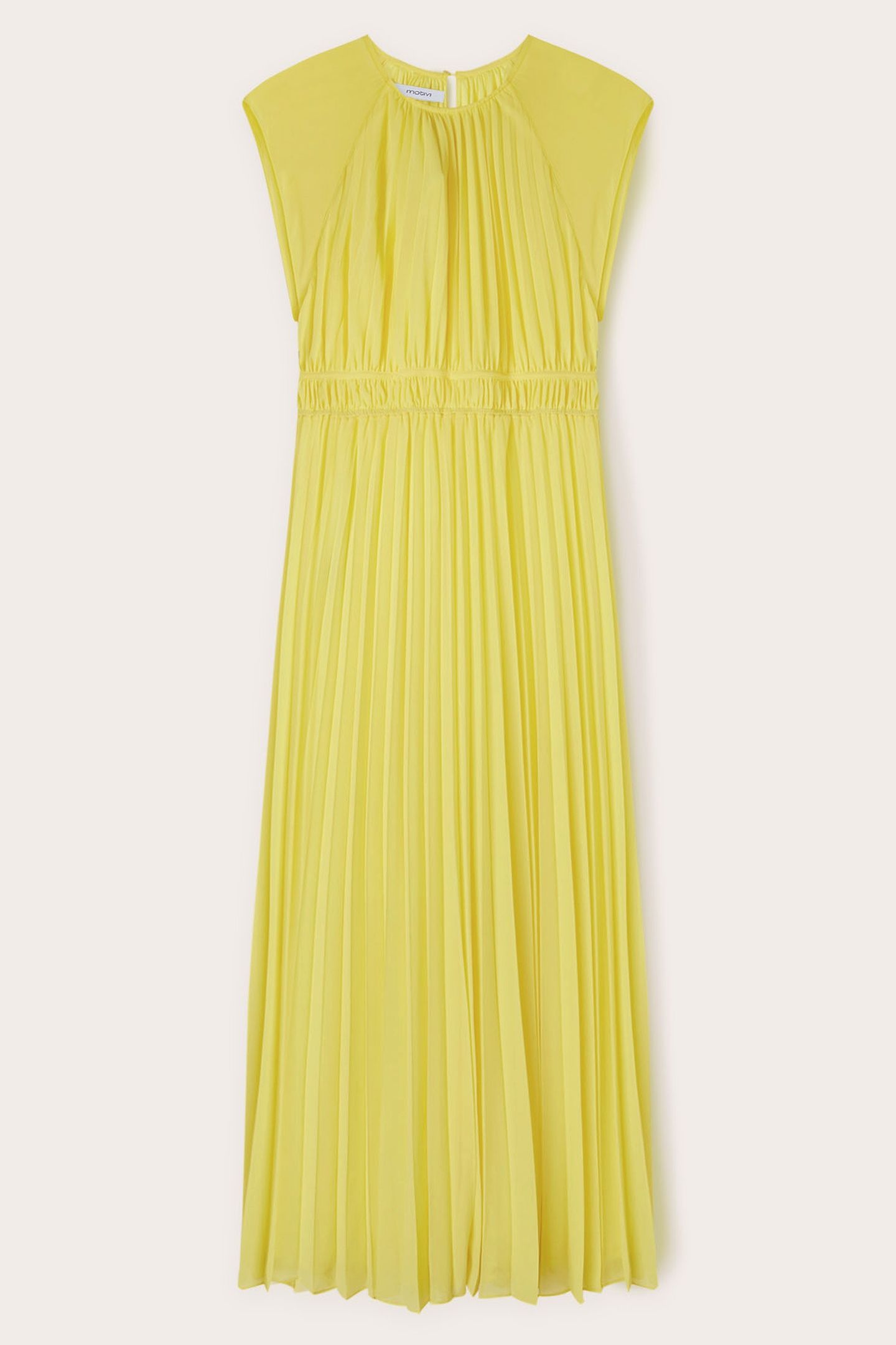 PLEATED LONG DRESS YELLOW 3