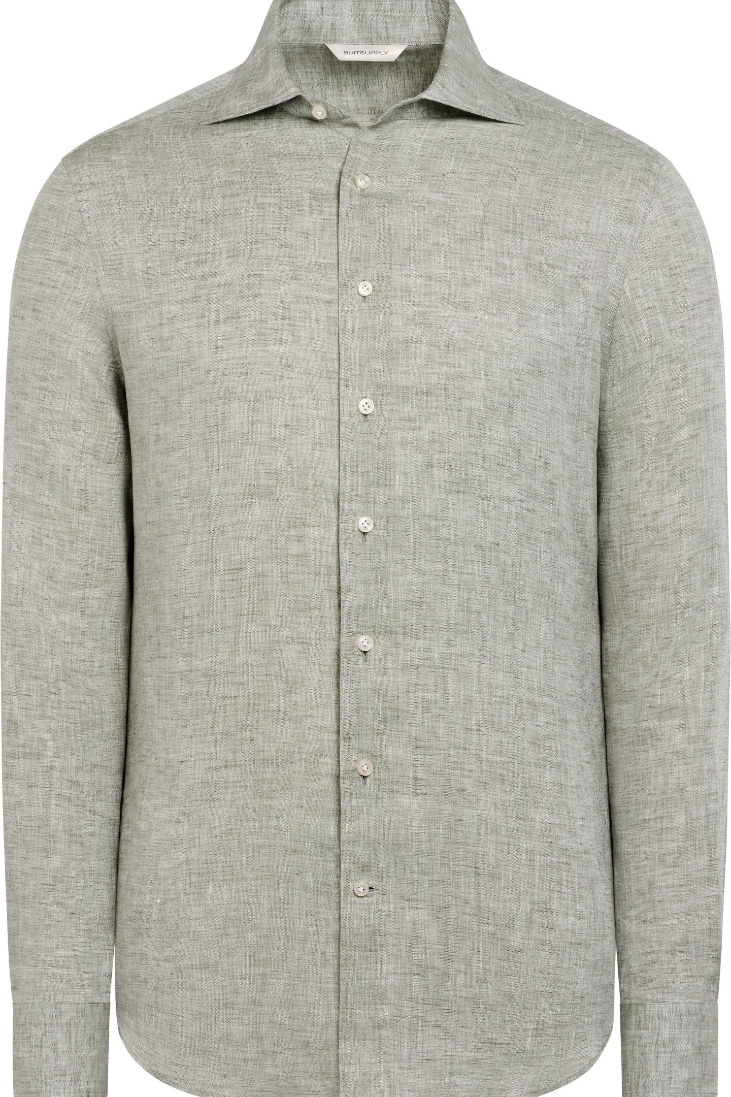 PURE LINEN OLIVE CASUAL SHIRTS LIGHT GREEN 6