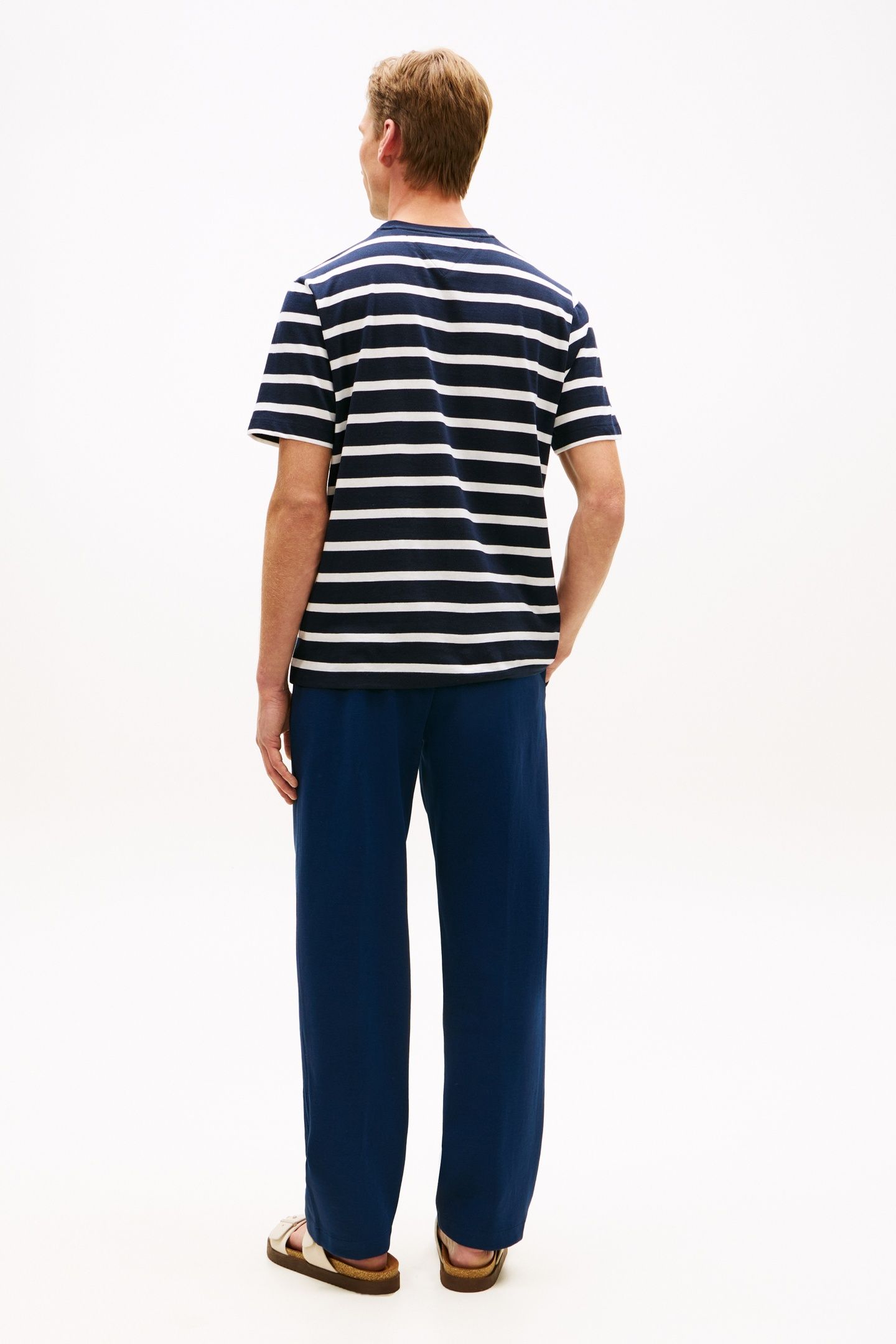 ESSENTIAL REGULAR FIT STRIPE T-SHIRT DESERT SKY/ECRU STRIPE 3