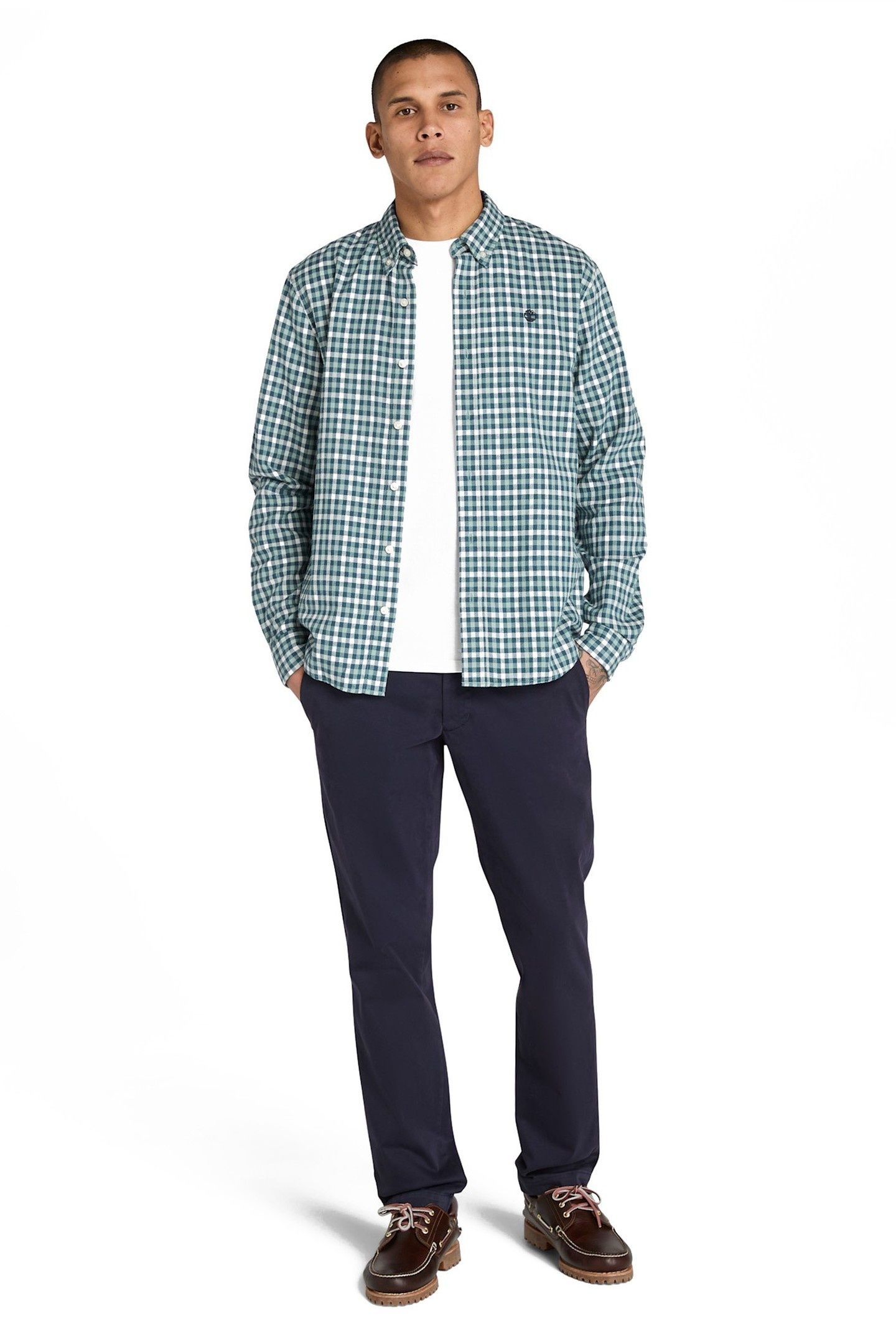 SOLUCELL GINGHAM SHIRT SILVER BLUE YD 1