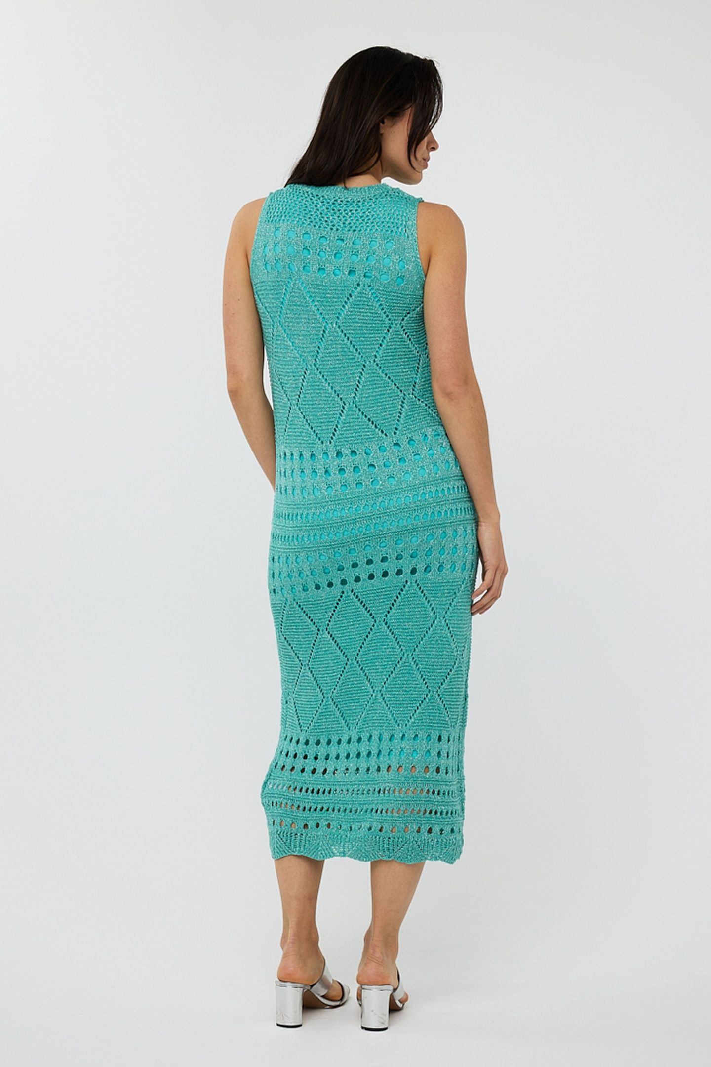 DRESS FANCY OPEN KNIT LUREX LAGOON 3