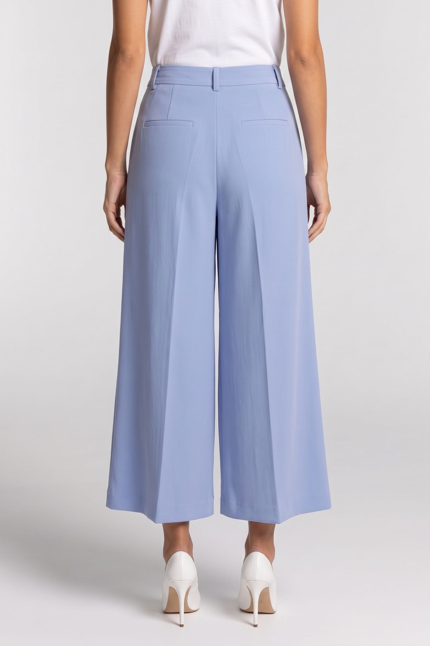 SATIN CREPE CULOTTE PANTS HYDRANGEA 2