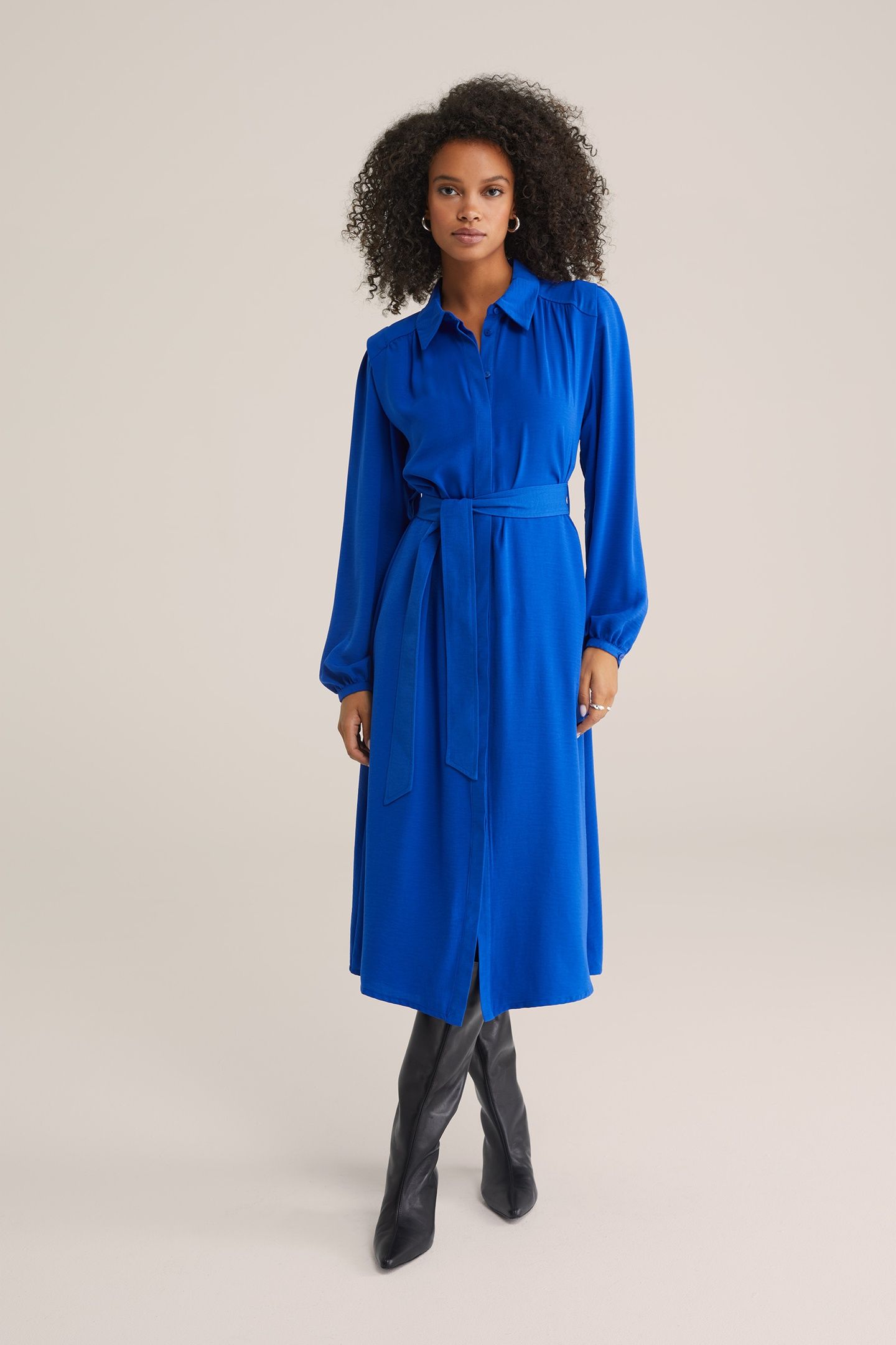 DRESS MID LENGTH COBALT BLUE 1