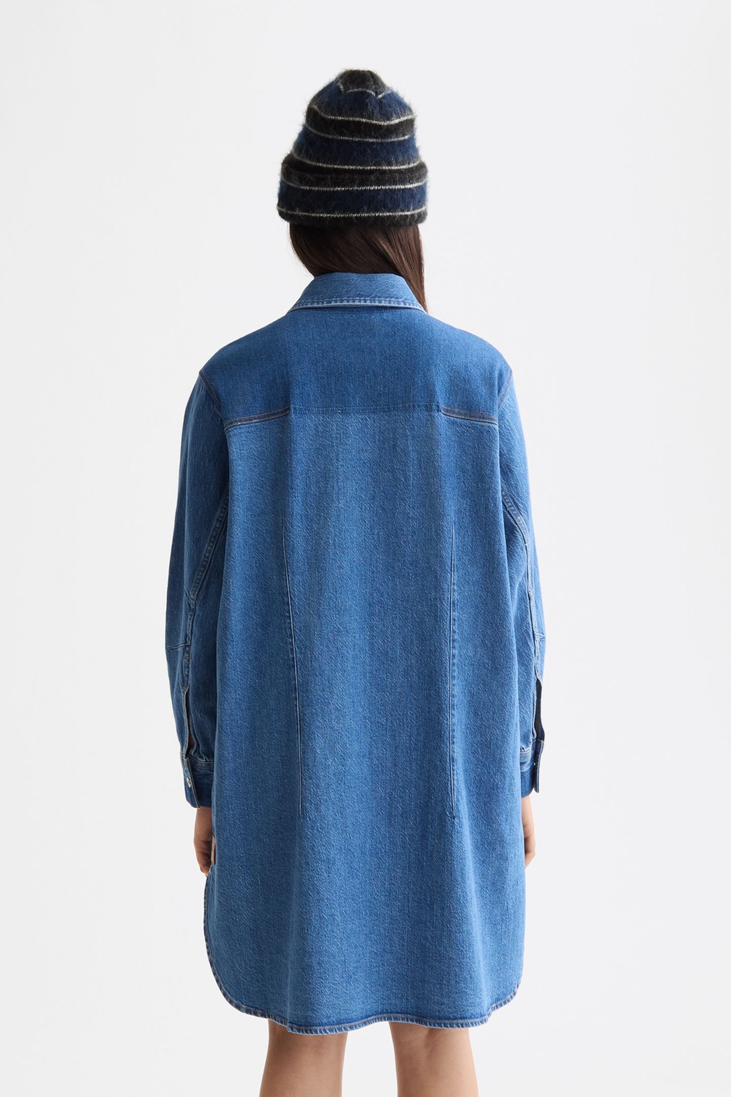 WASHED DENIM MINI SHIRTDRESS — ART FROM THE HEART 3