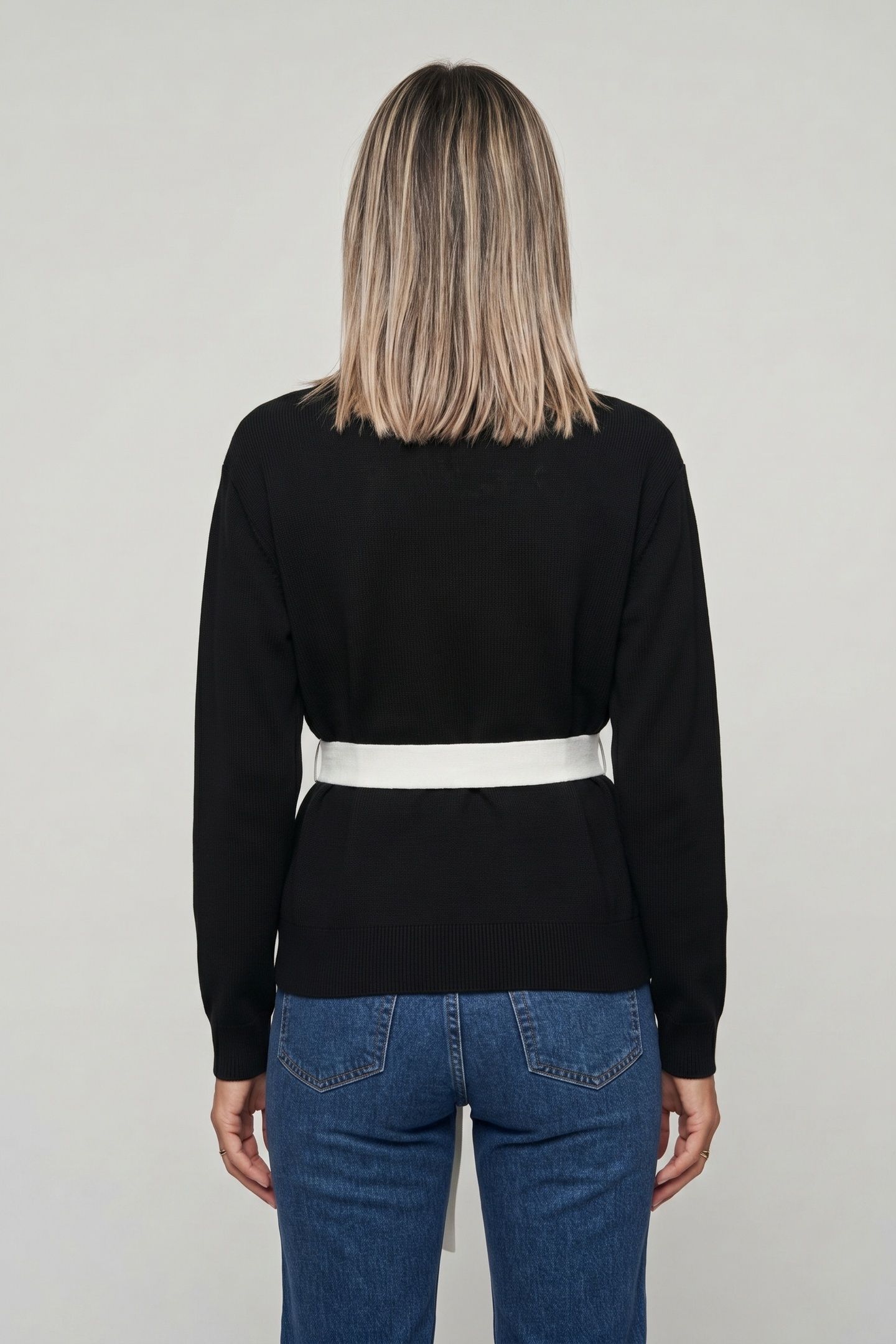 AUTOGRAPH CONTRAST CARDIGAN BLACK/WHITE 2