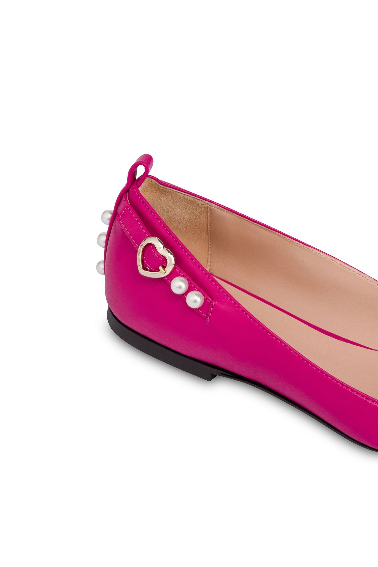 PEARLS NAPPA LEATHER BALLET FLATS FUCHSIA 3