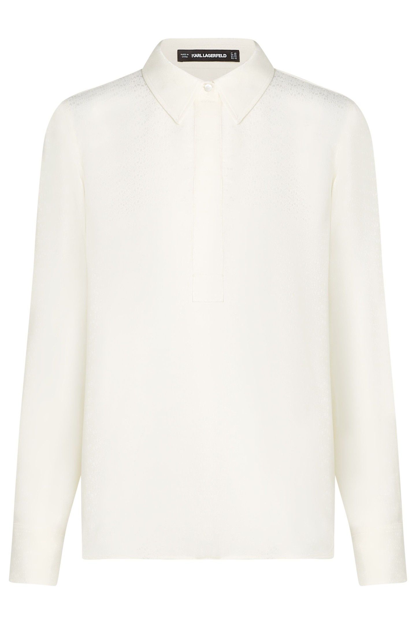 LOGO JACQUARD FLUID BLOUSE ELONGATED LOGO PRISTINE 5