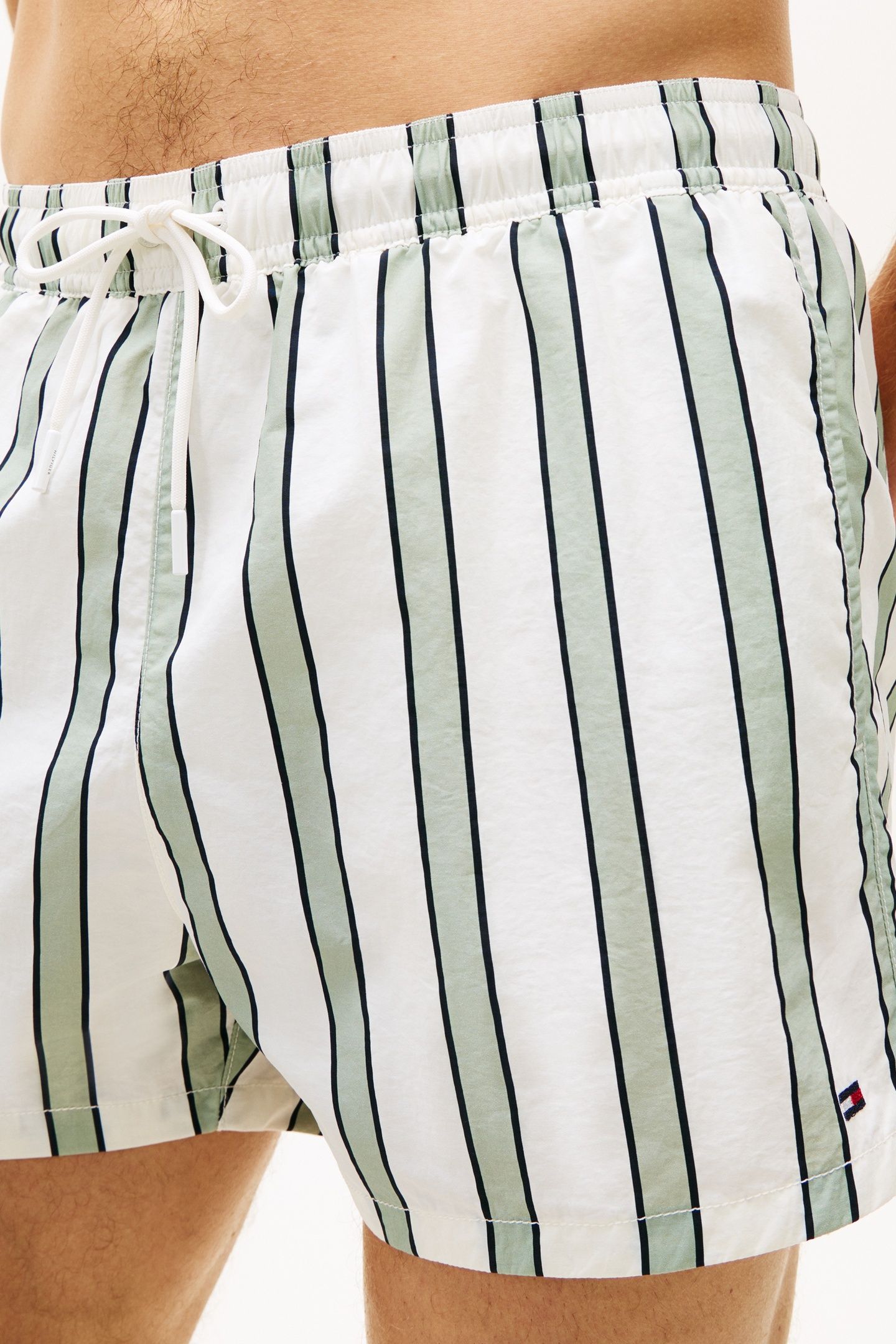 SHORT DRAWSTRING SWIM TRUNK STRIPE MINTY GREY 5