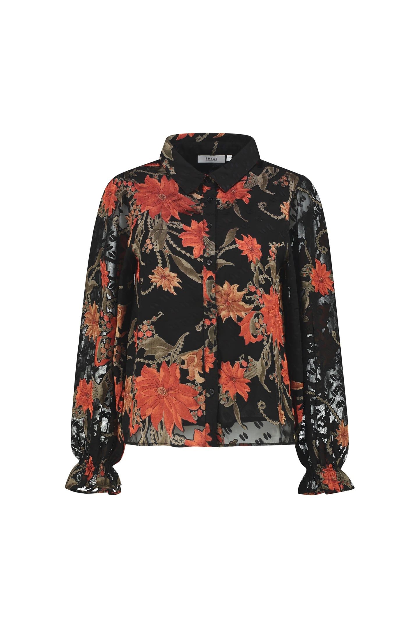 PARADERA BLOUSE VINTAGE FLOWER RUST ORANGE FLOWER 6