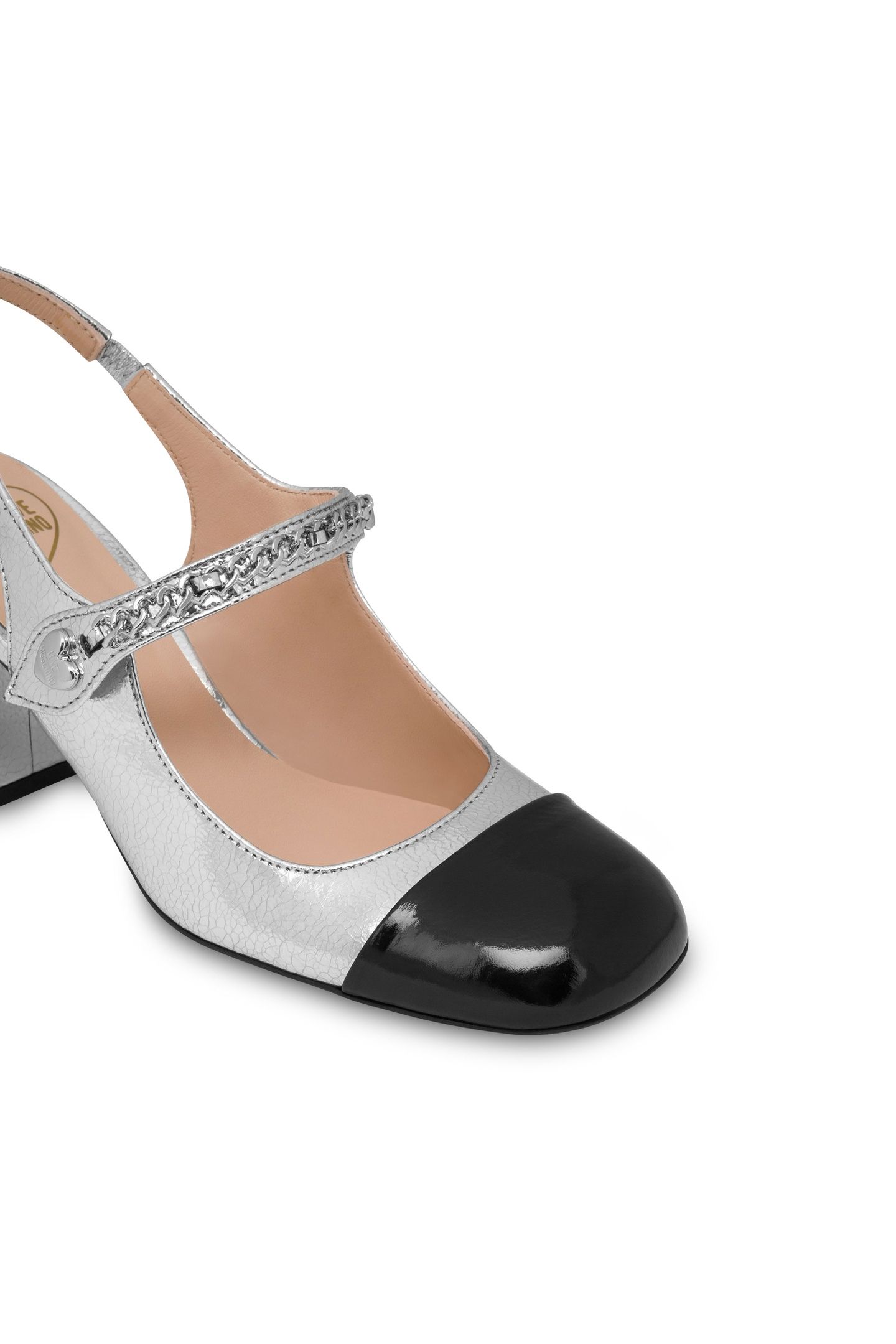 MARY JANE IN CRACKLÉ AND PATENT LEATHER SILVER 4