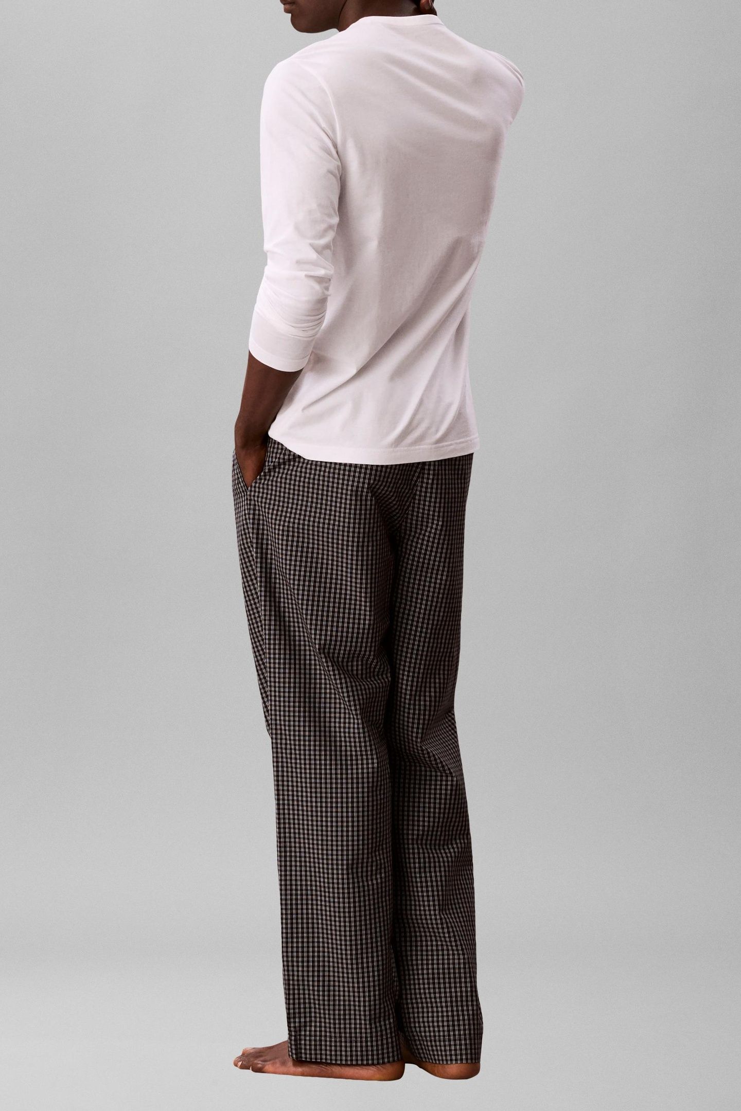LS TEE PANT SET CLASSIC WHITE TOP/SUMMIT PLAID 5