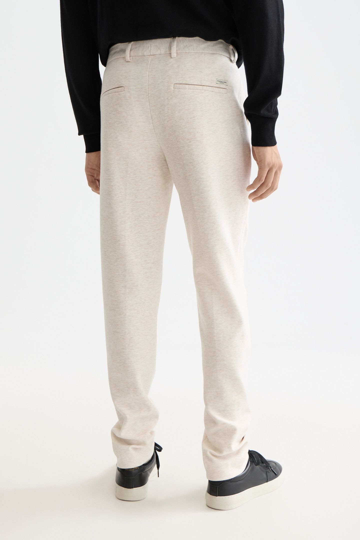 MOTT - TAILORED KNITTED YARN DYED CHINO OFF WHITE MELANGE 3