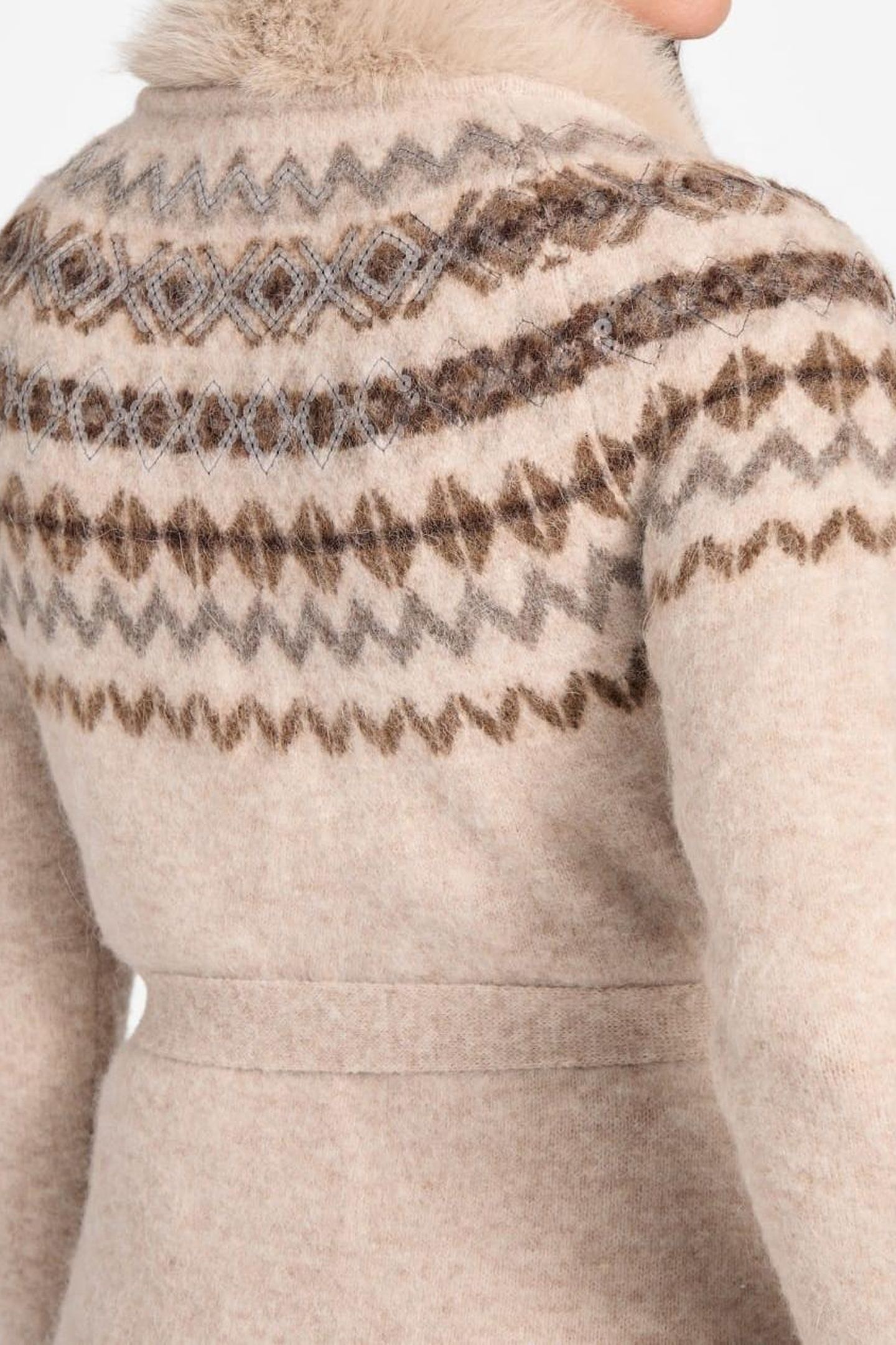 AKILAH LONG CARDI WI VELVET TAUPE HEATHER 10