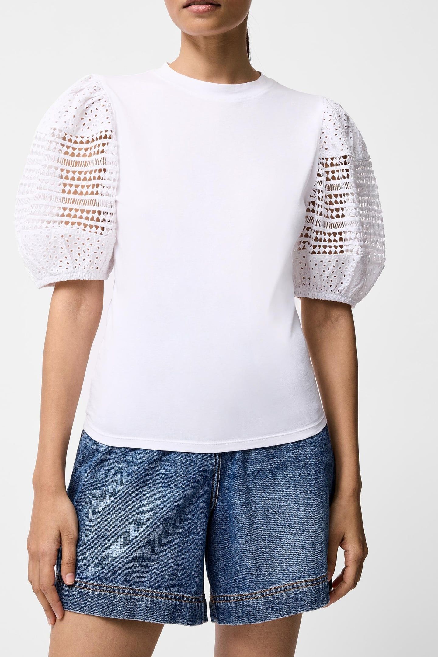CROCHET LACE SLV LINEN WHITE 1