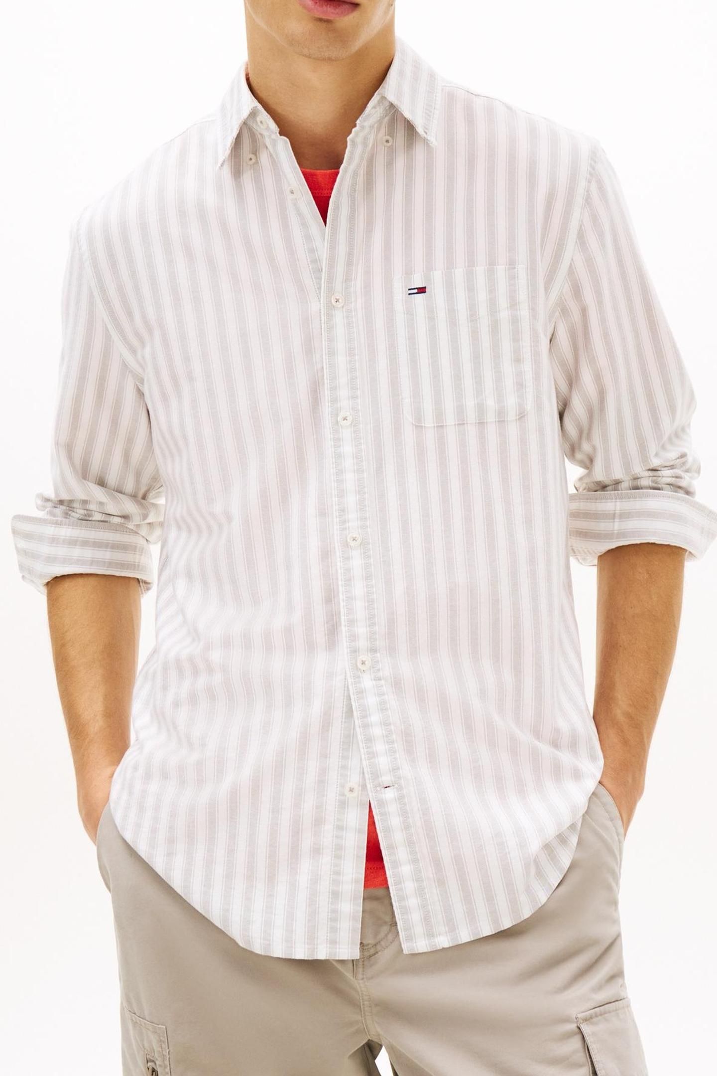 TJM REGULAR STRIPE OXFORD SHIRT IVY MINK STRIPE 1