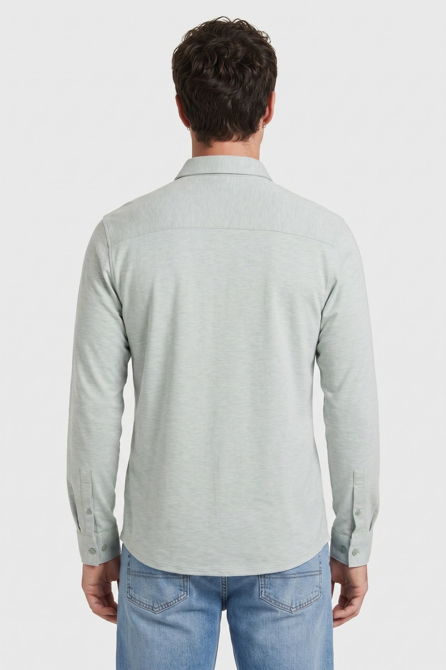 SHIRT JERSEY MELANGE STRETCH MINT 2