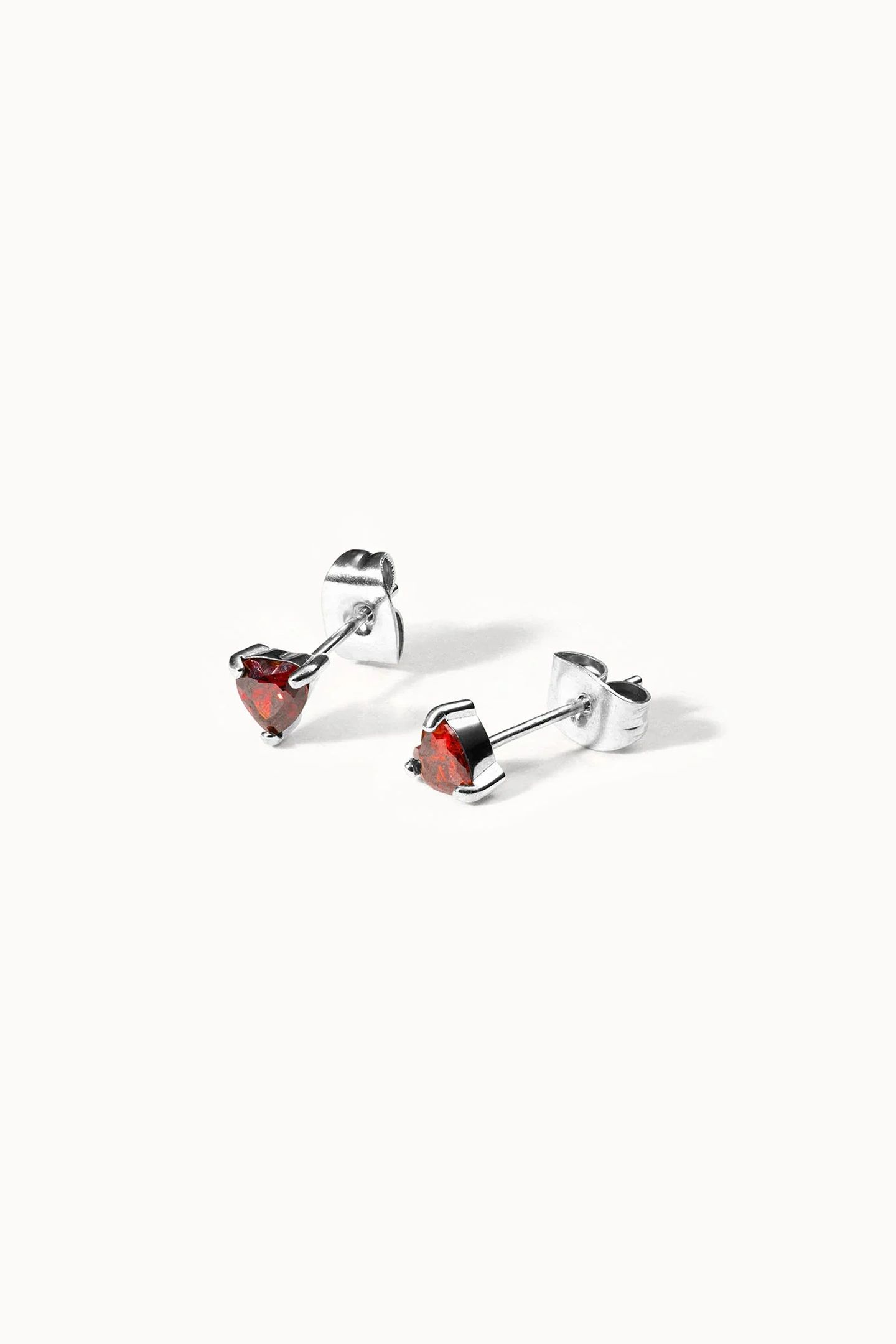 RED HEART OHRRINGE SILVER 2