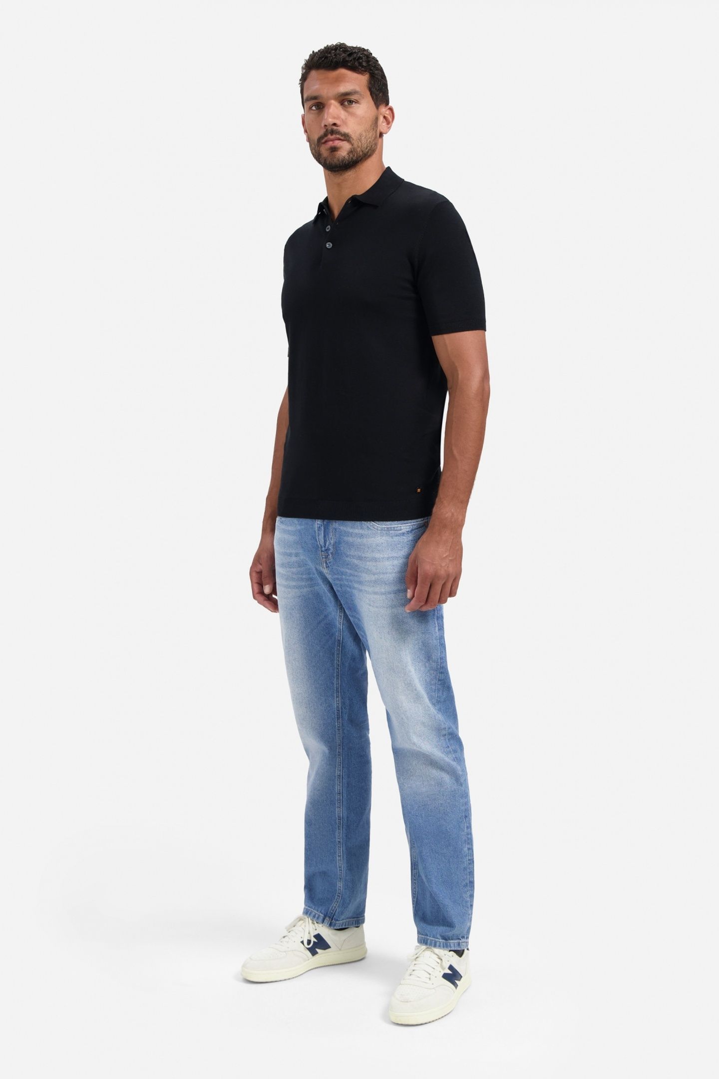 PULLOVER SHORT SLEEVE POLO SOLID BLACK 3