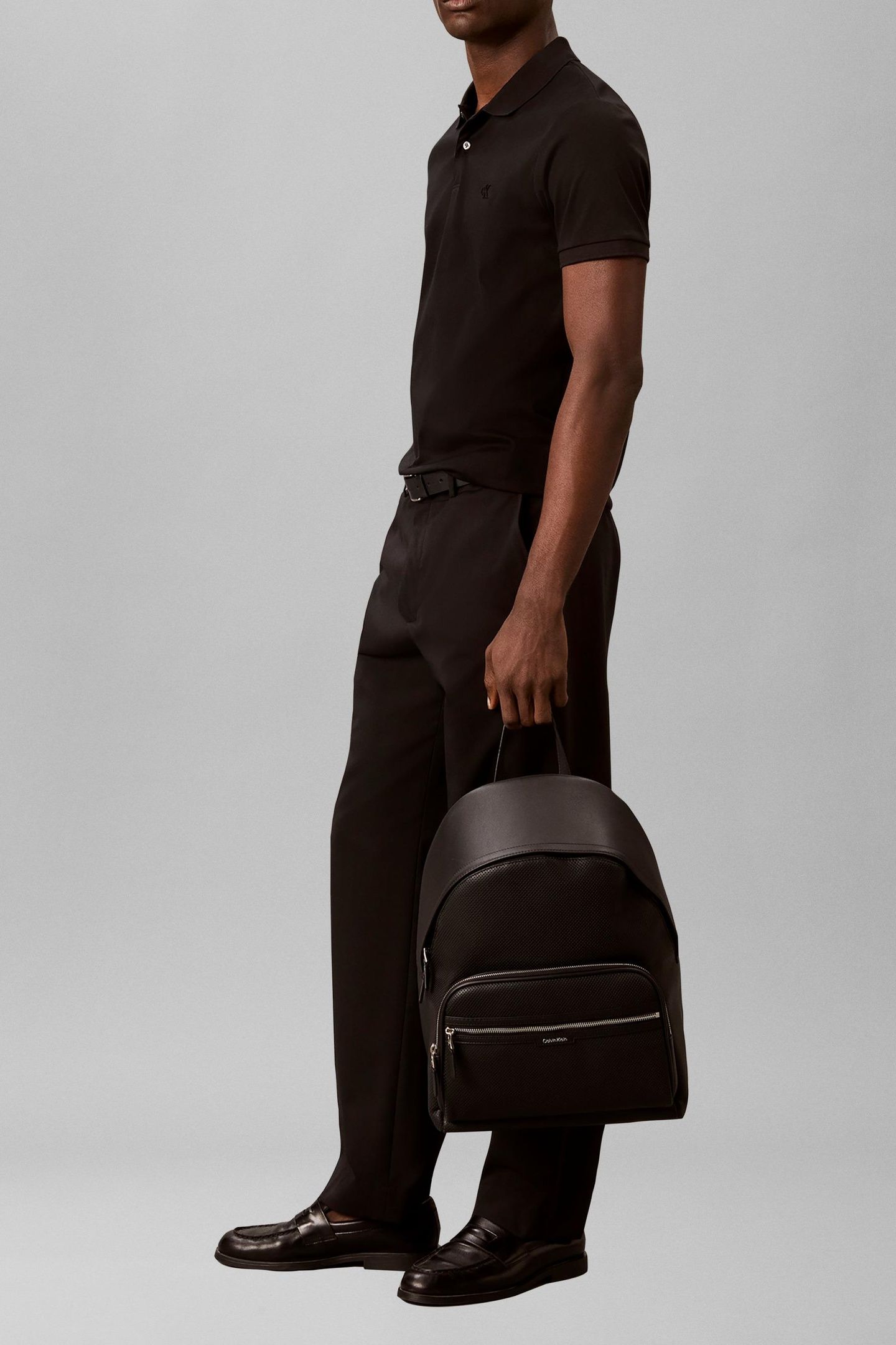 EMBLEM HARDWARE FLAP BACKPACK BLACK 4