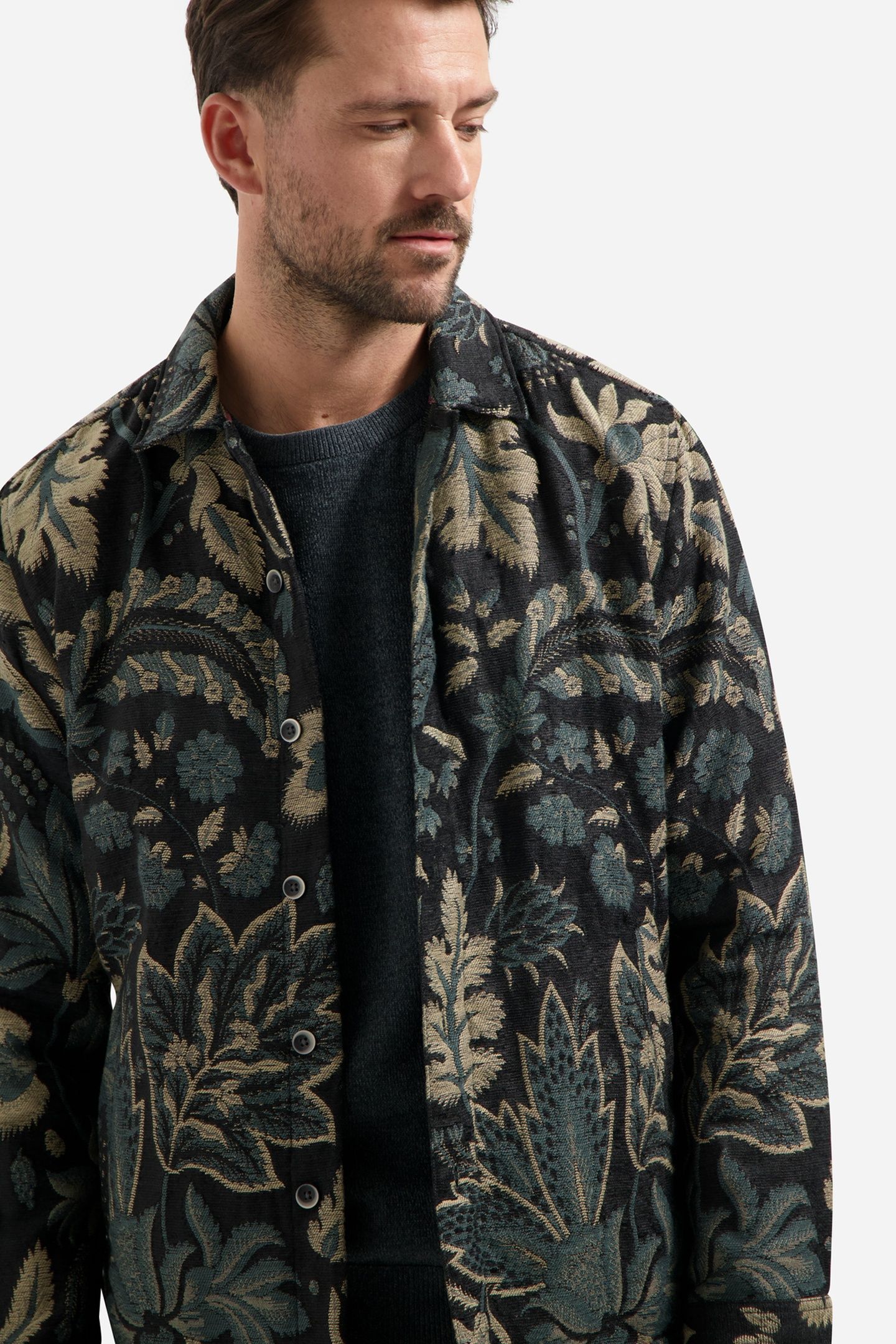 OVERSHIRT BUTTONS JACQUARD BLACK 6