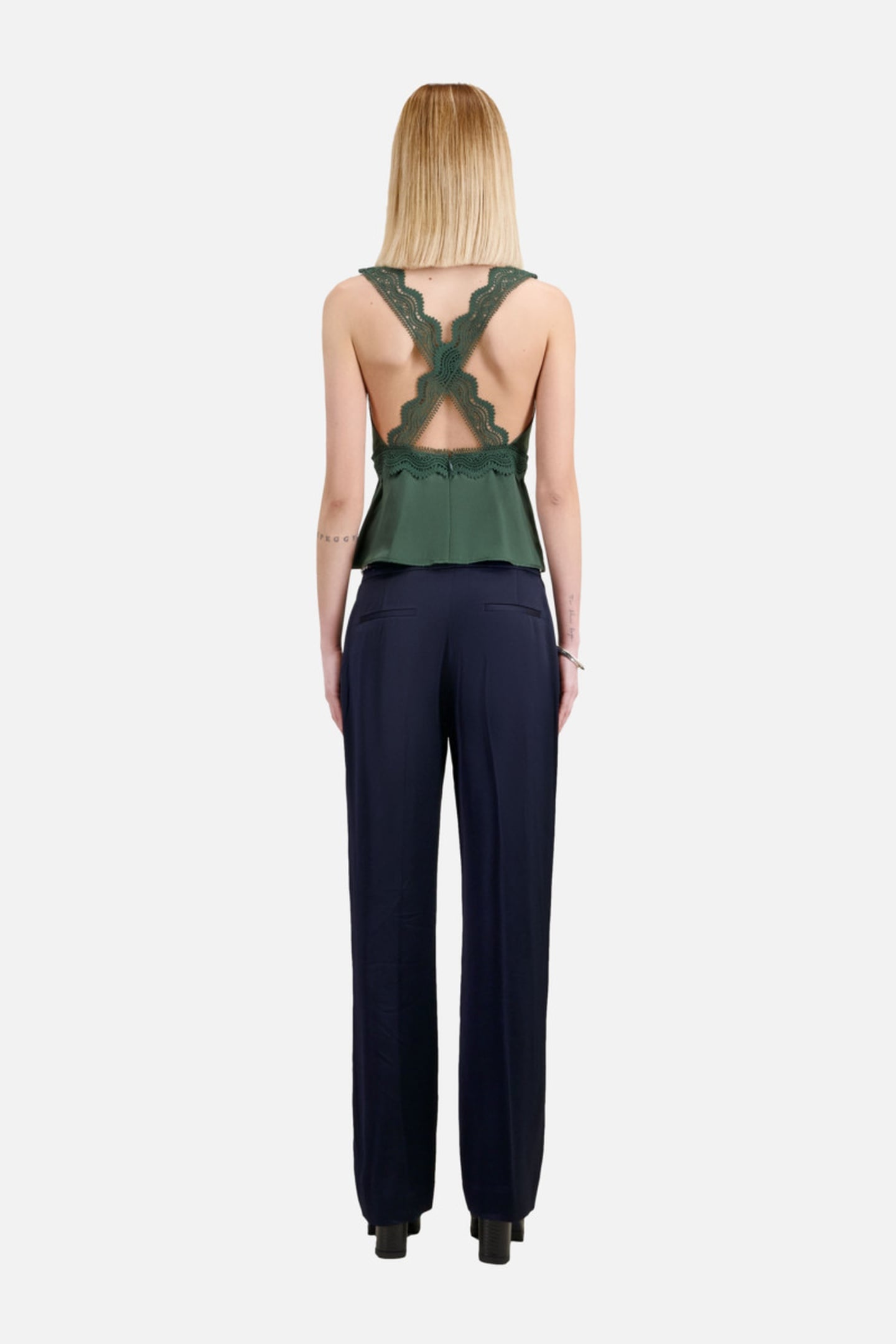 SILK TOP WITH GUIPURE WOOD KAKI 4