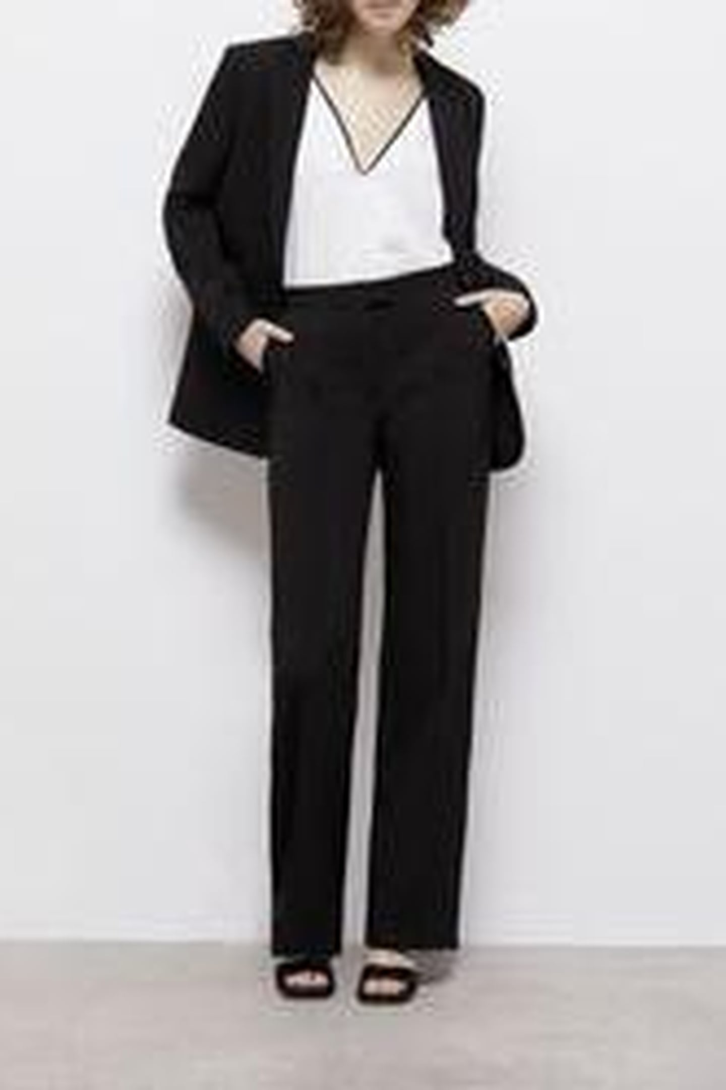 STRAIGHT-LEG SUIT TROUSERS BLACK 2