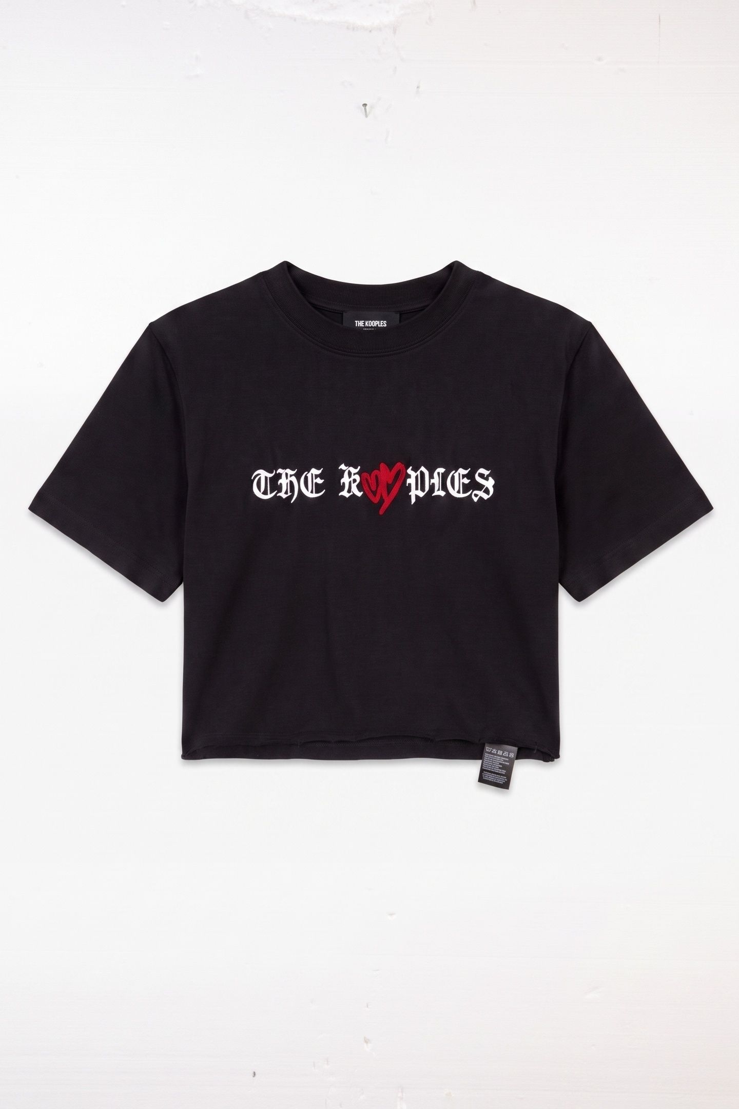 SHORT-SLEEVED T-SHIRT W PRINT AND FLOCK ON THE FRONT BLACK 3