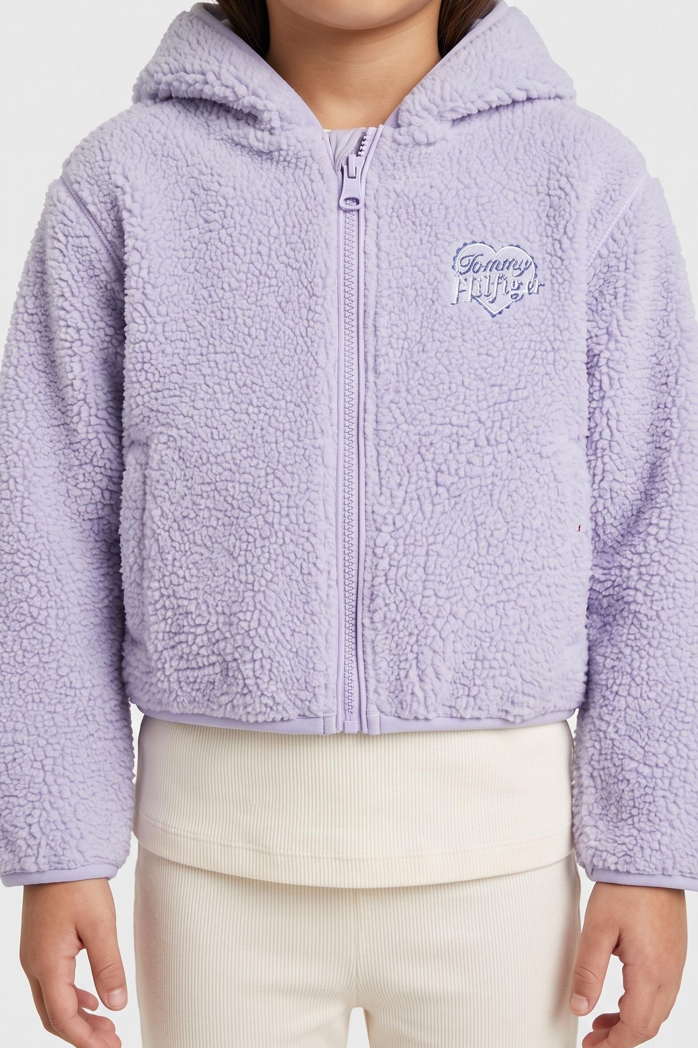 GIRLS POLAR FLEECE EMB ZIP PERIWINKLE DUSK 1
