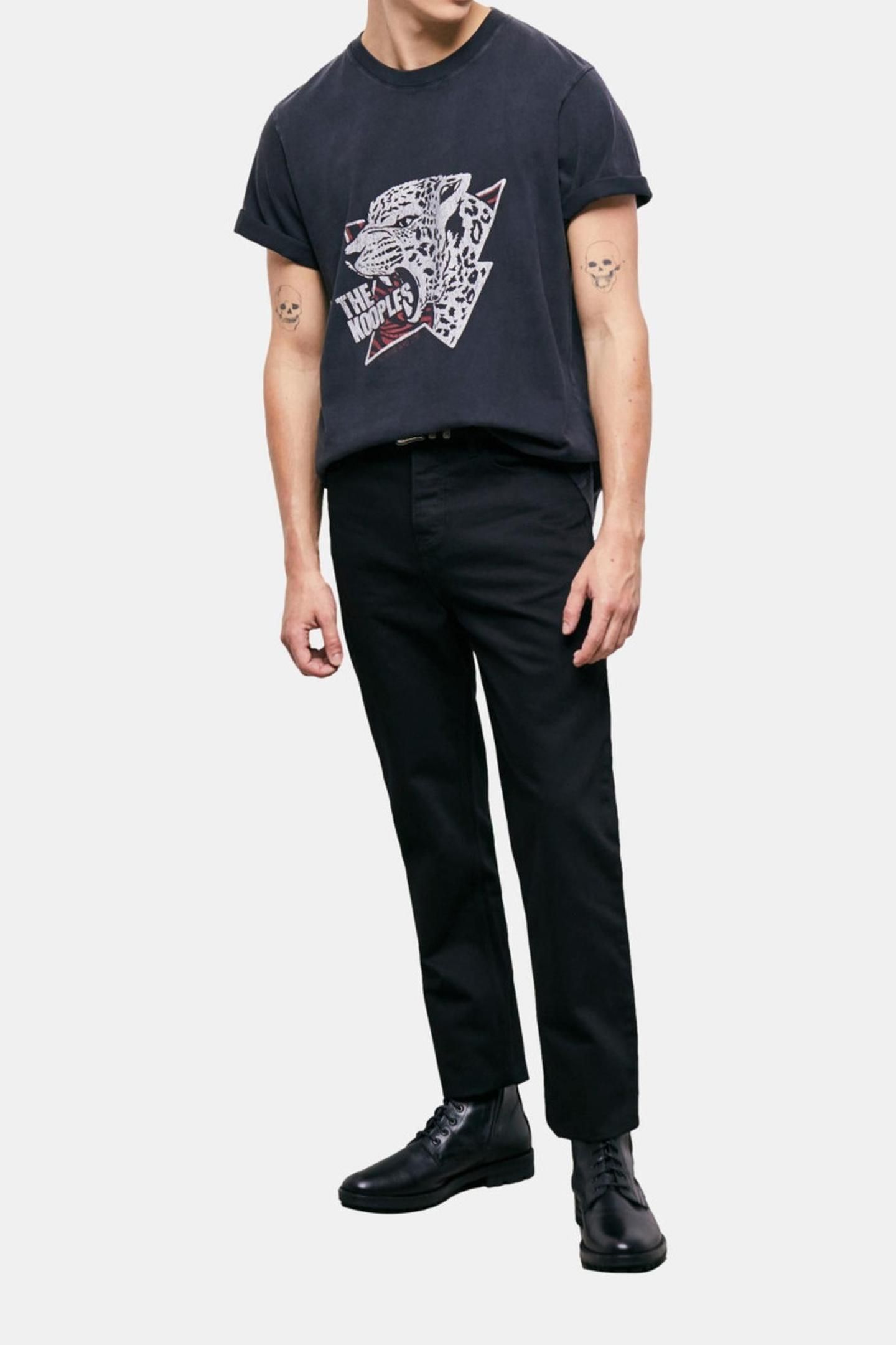 T-SHIRT MC TIGER BLACK WASHED 2