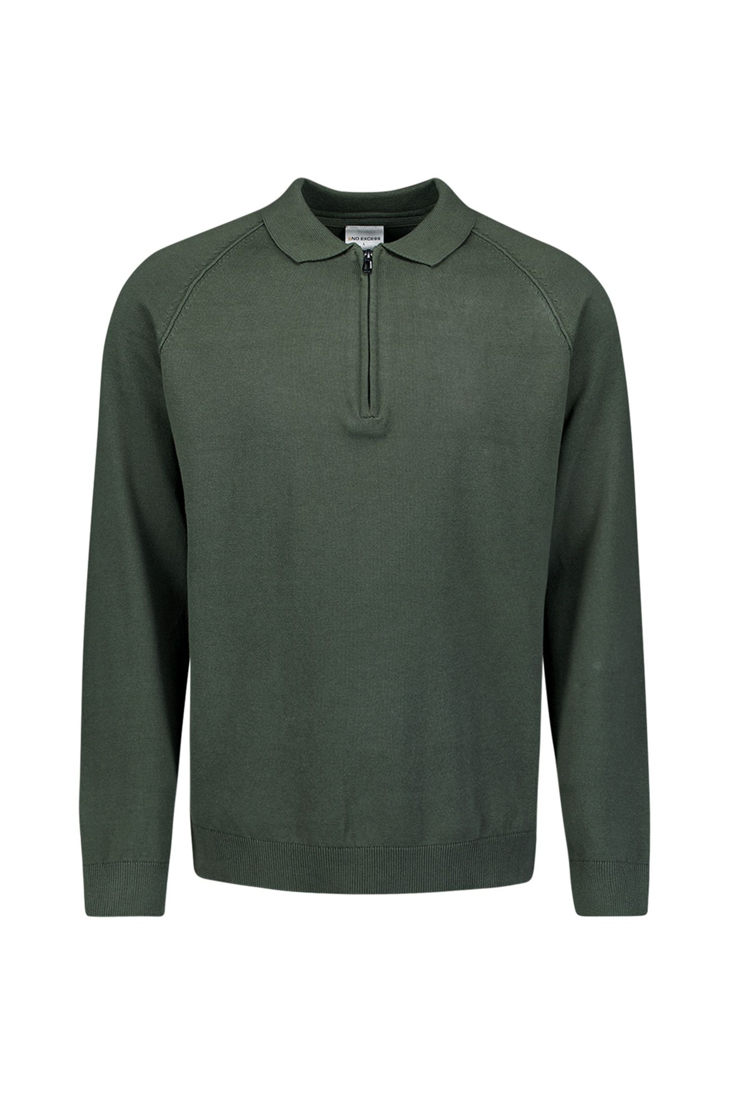PULLOVER POLO HALF ZIP SOLID DARK GREEN 4
