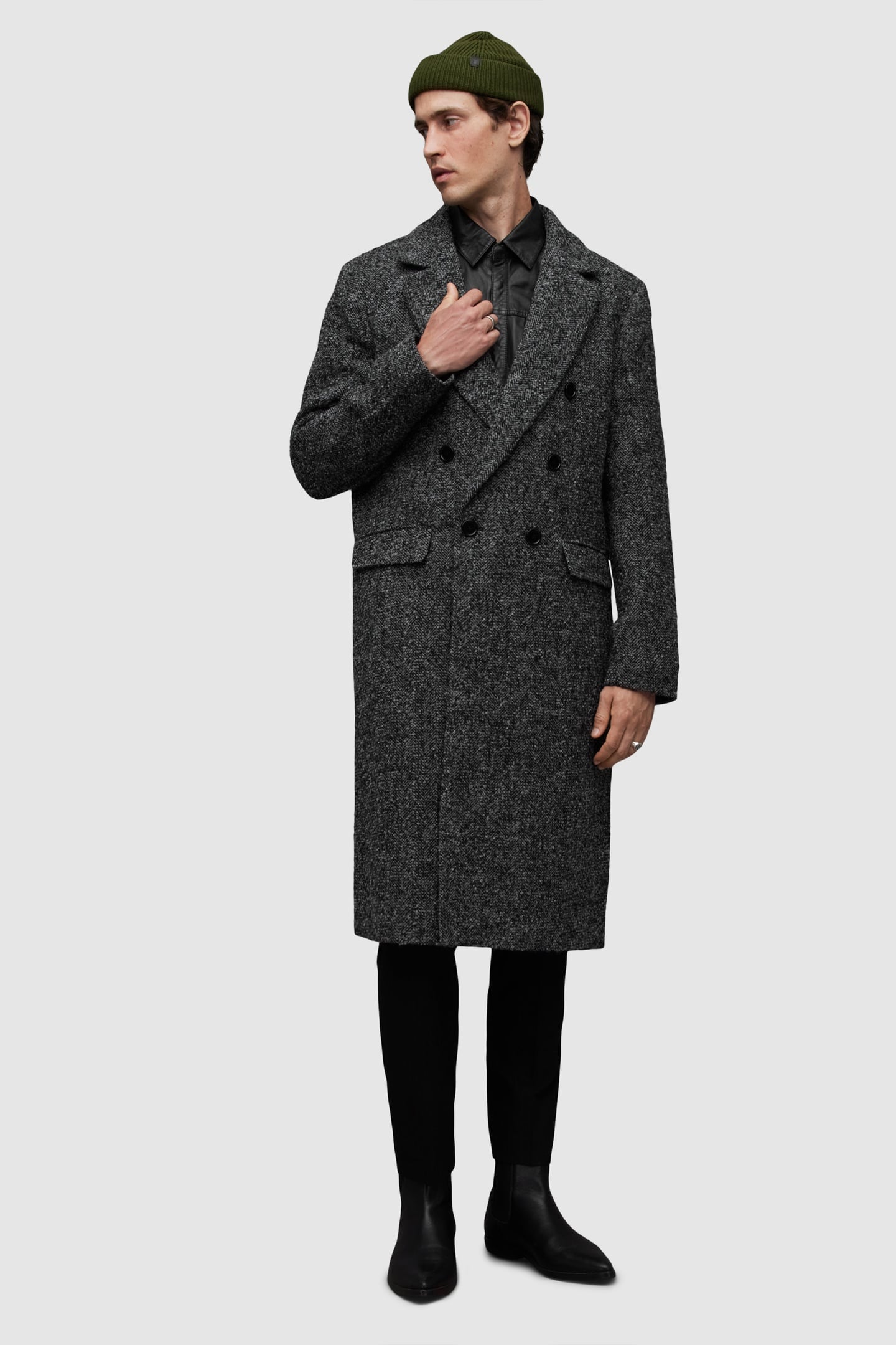 KEEGAN COAT BLACK/WHITE 2