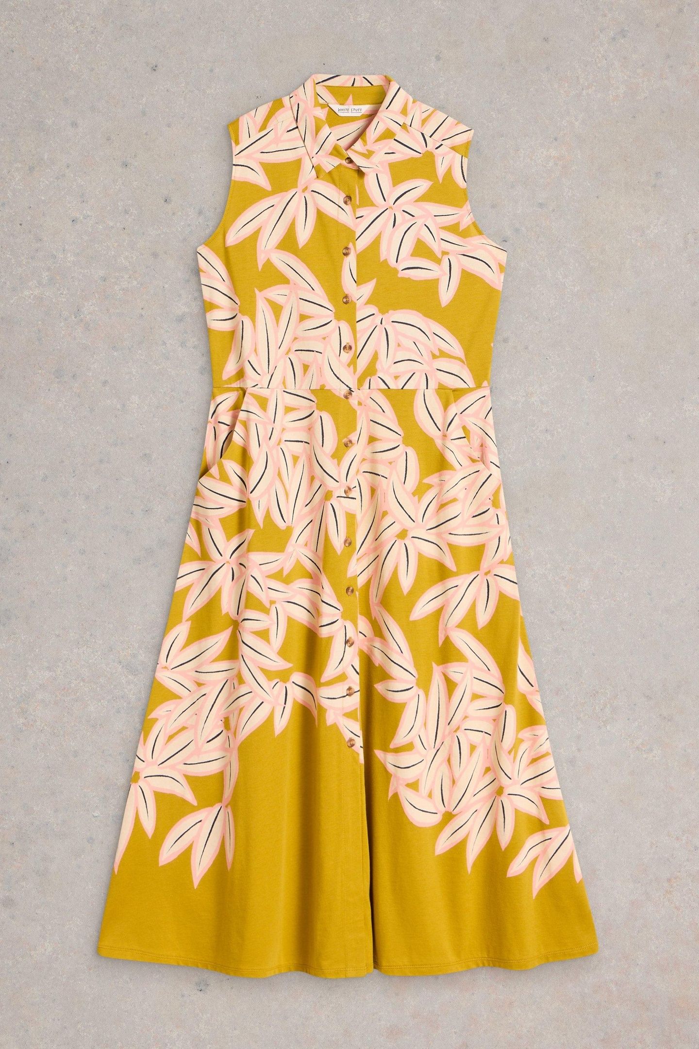 RUA JERSEY SHIRT DRESS YELLOW PRINT 4