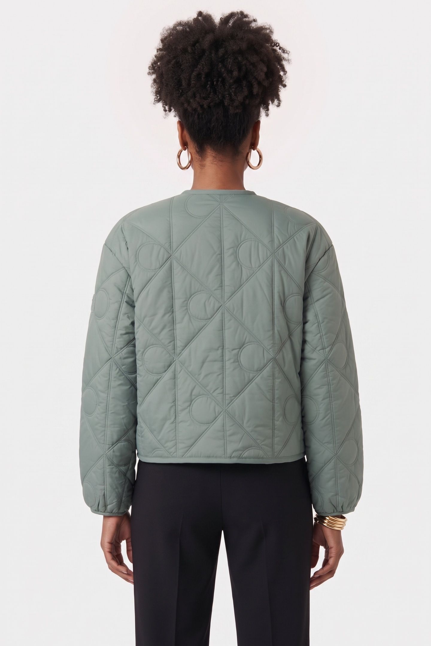 LIGHTWEIGHT ALL-OVER PRINT QUILTED AUTUMN GREEN 2