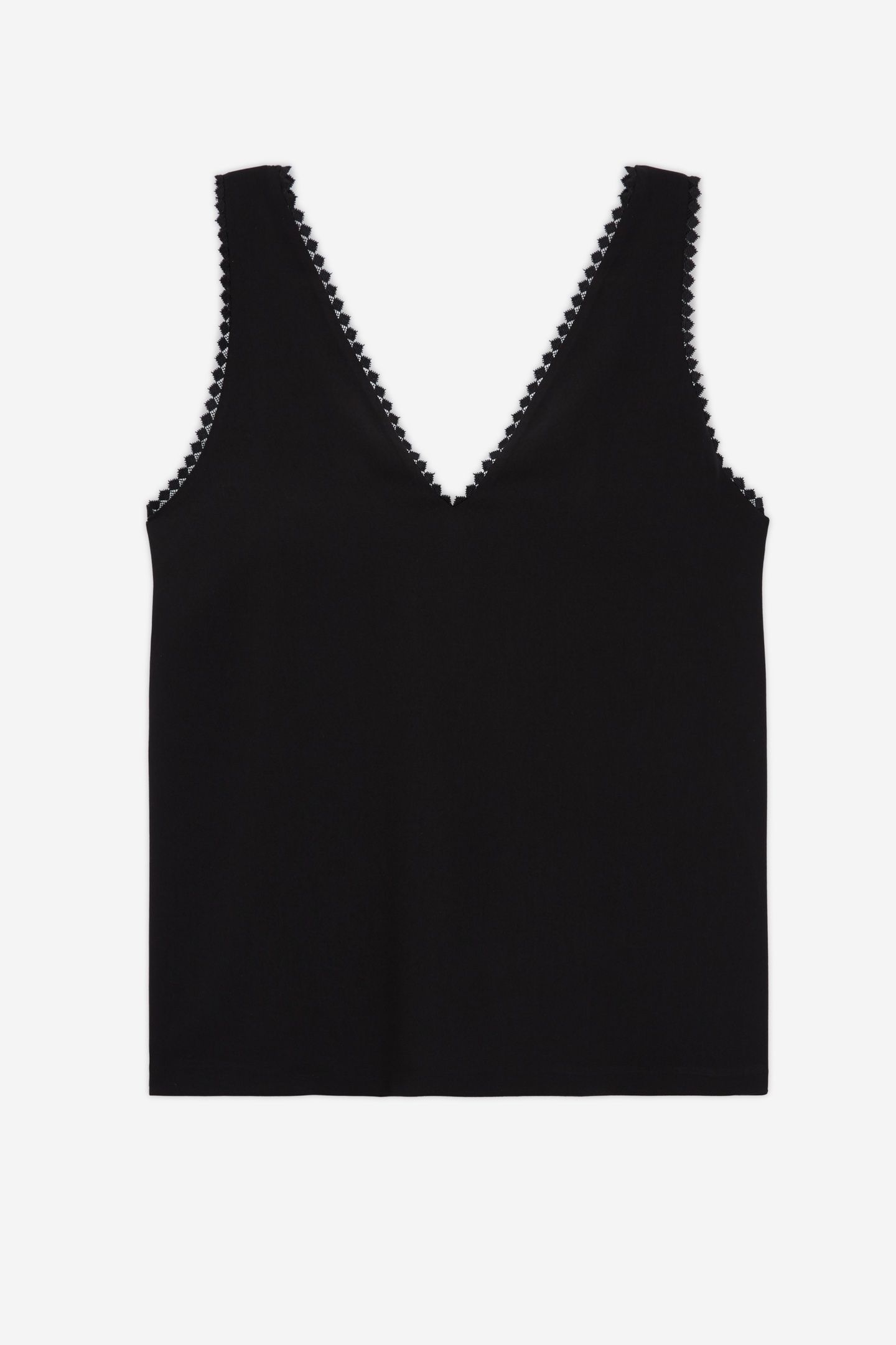 SLEEVELESS TOP WITH LACE DETAIL BLACK 5