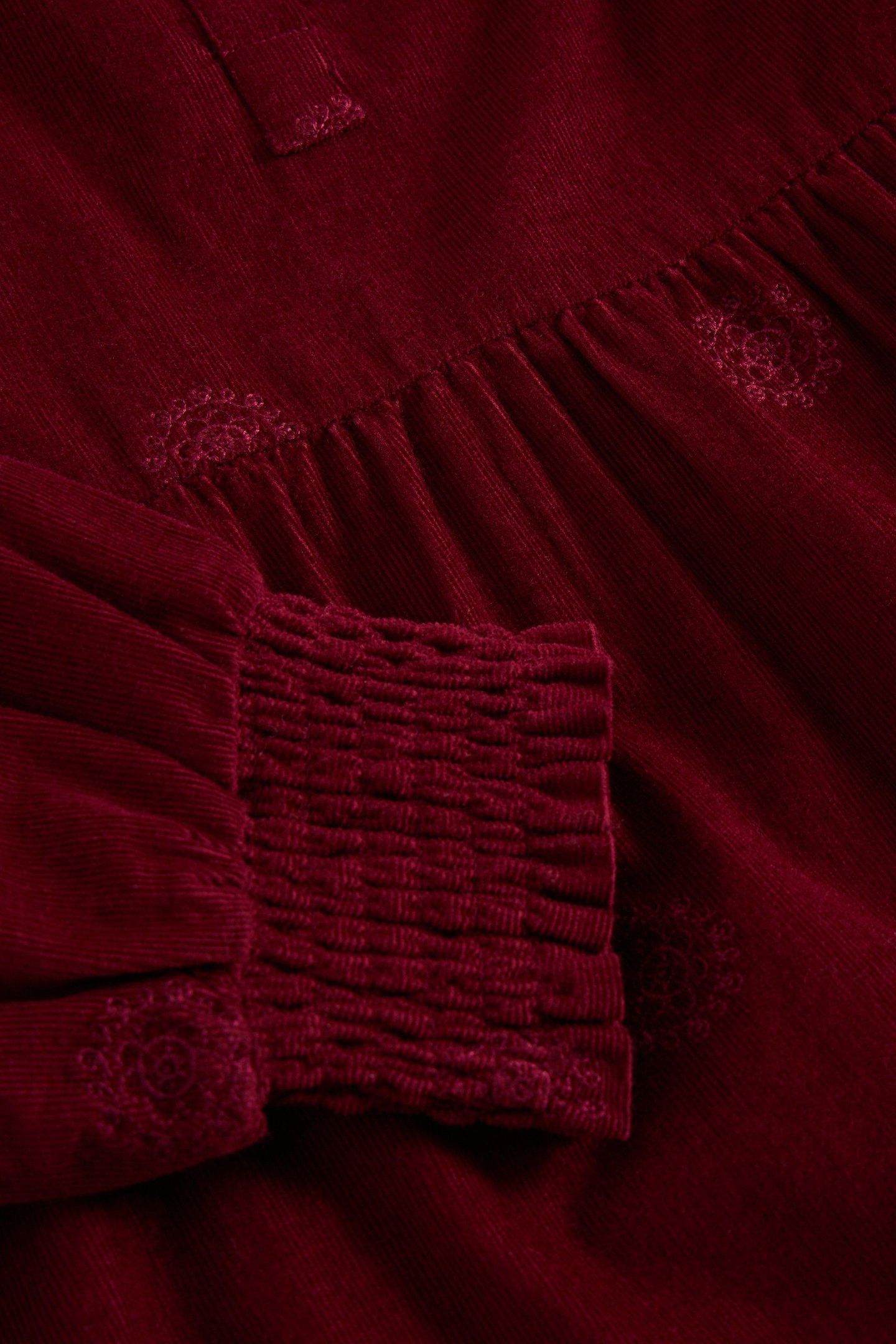 FINN EMBROIDERED CORD DRESS DARK PLUM 8