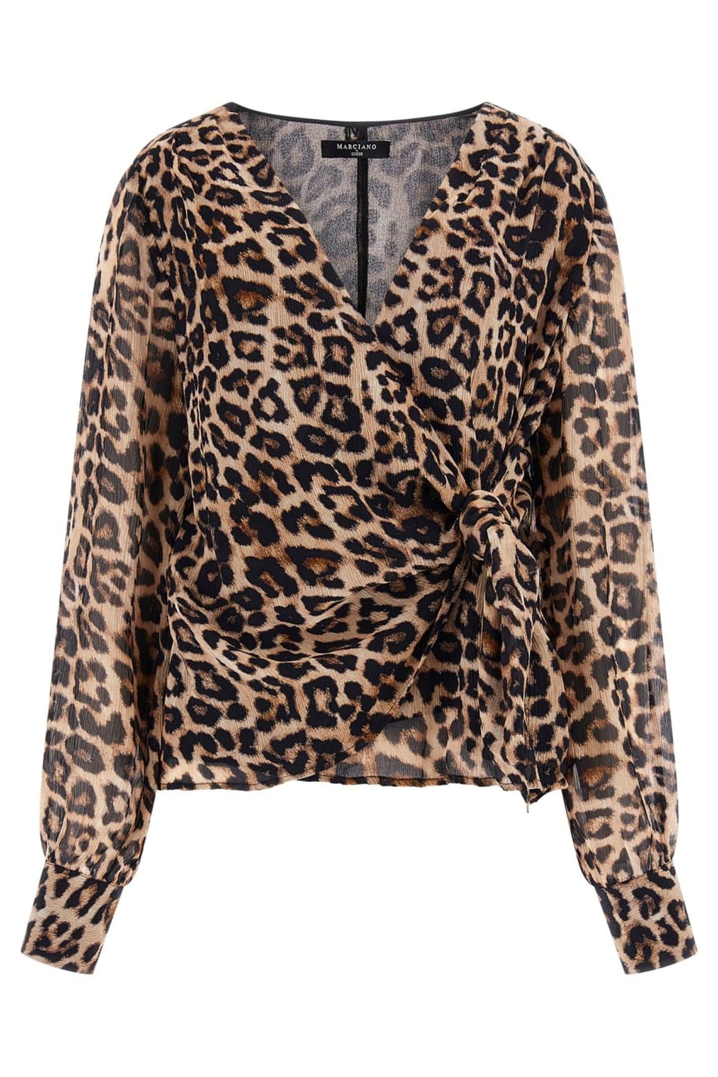 MARIA LS WRAP TOP GLAM LEOPARD 1